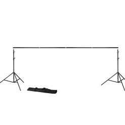 BR-D23 Hintergrundsystem + Hintergrundstoff 3 x 6m Schwarz><noscript><img width=