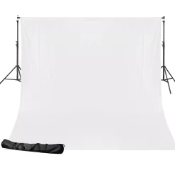 BR-D24 Hintergrundsystem + Hintergrundstoff 2,5 x 3m Weiß>Bresser Best