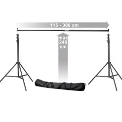 BR-D24 Hintergrundsystem + Hintergrundstoff 2,5 x 3m Weiß><noscript><img width=