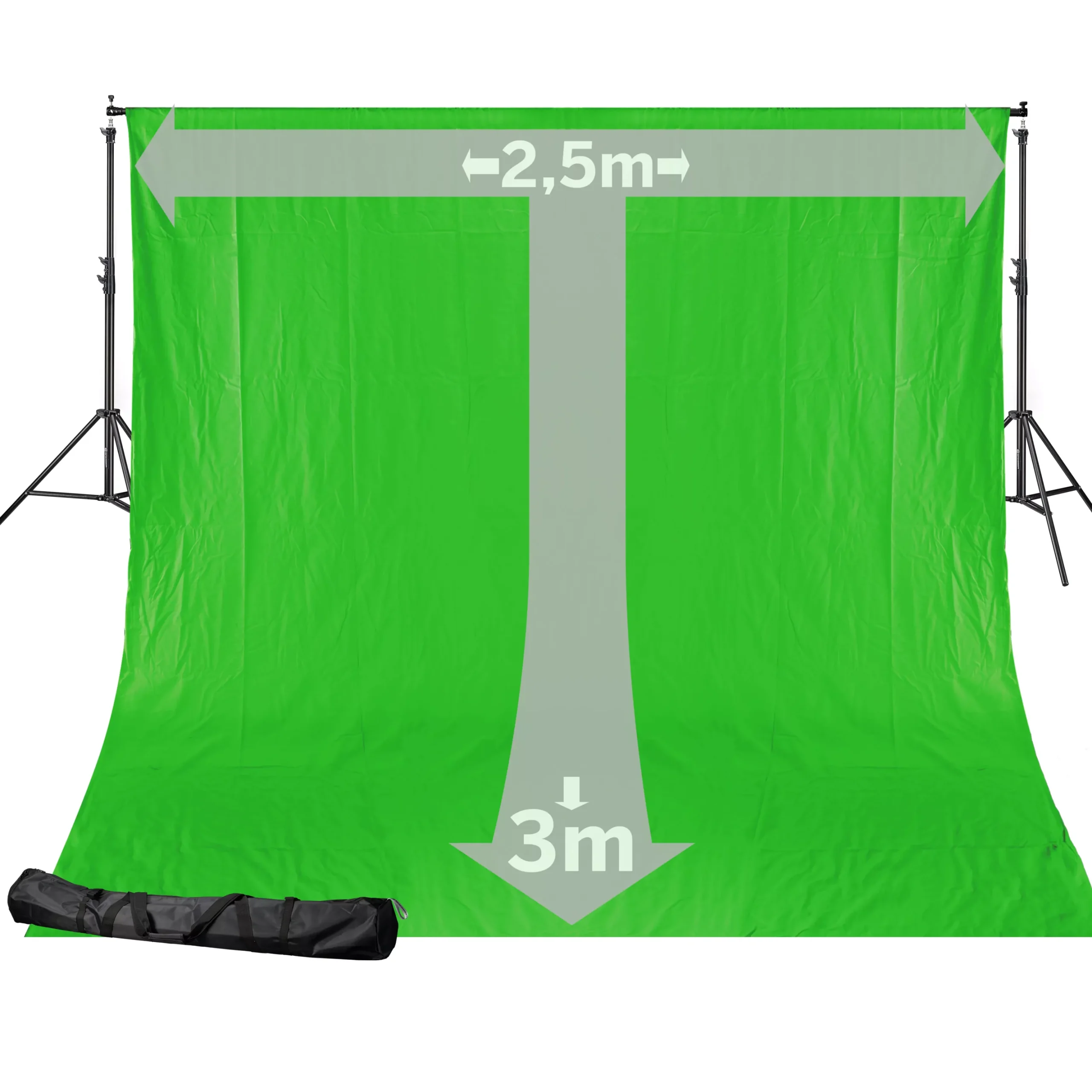 BR-D24 Hintergrundsystem + Greenscreen/ Chromakey Grün Hintergrundstoff 2,5 x 3m>Bresser Clearance