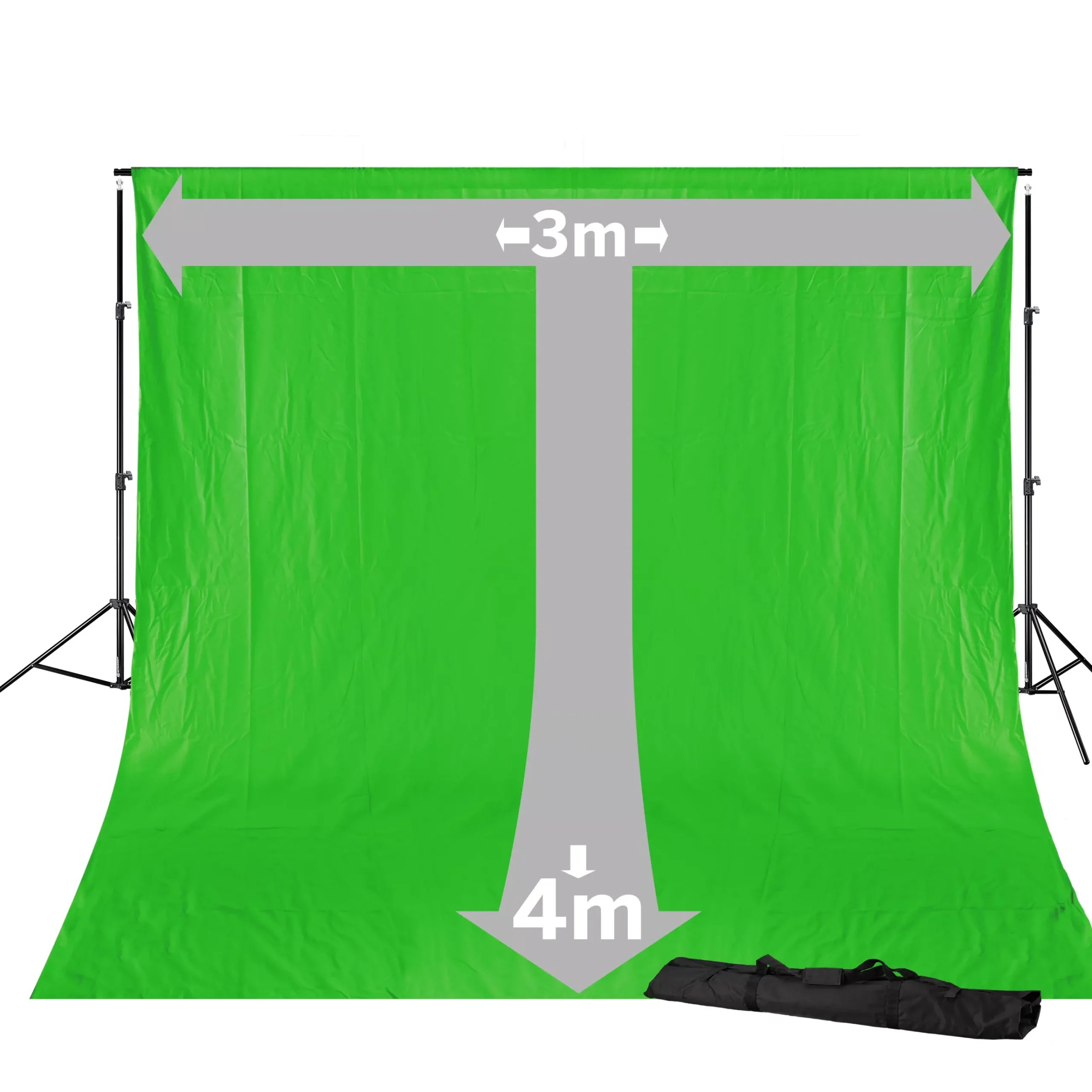 BR-D23 Hintergrundsystem + Greenscreen/ Chromakey Grün Hintergrundstoff 3 x 4m>Bresser Flash Sale