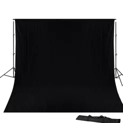 BR-D23 Hintergrundsystem + Hintergrundtstoff 3 x 4m Schwarz>Bresser Clearance