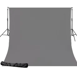 BR-D24 Hintergrundsystem + Hintergrundstoff 2,5 x 3m Grau>Bresser Outlet