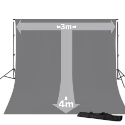 BR-D23 Hintergrundsystem + Hintergrundstoff 3 x 4m Grau>Bresser Flash Sale