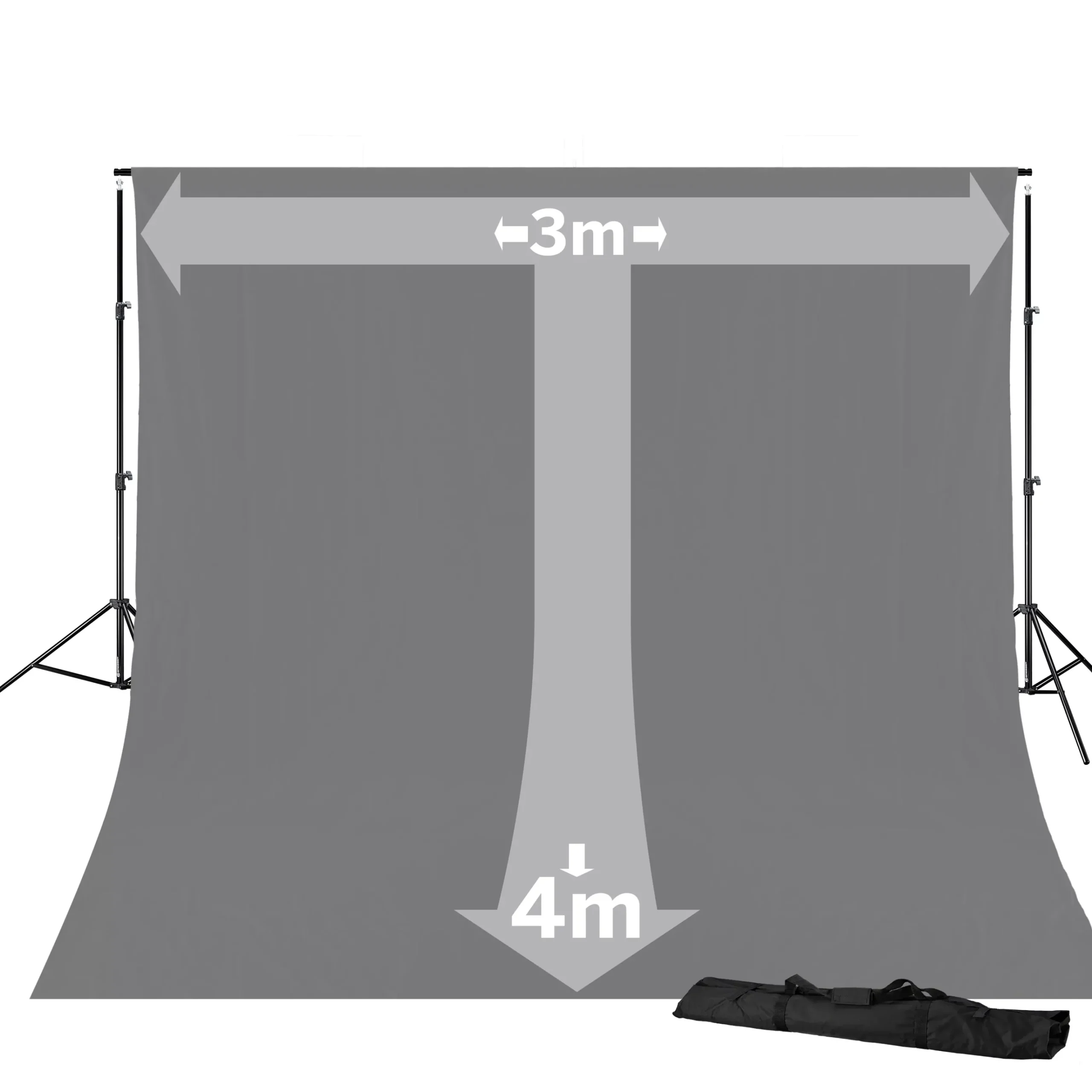 BR-D23 Hintergrundsystem + Hintergrundstoff 3 x 4m Grau>Bresser Flash Sale