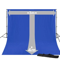 BR-D23 Hintergrundsystem + Hintergrundtuch 3 x 4m Chromakey Blau>Bresser Flash Sale
