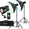 BR-135RGB COB LED Light Duo Kit mit Softbox>Bresser Store