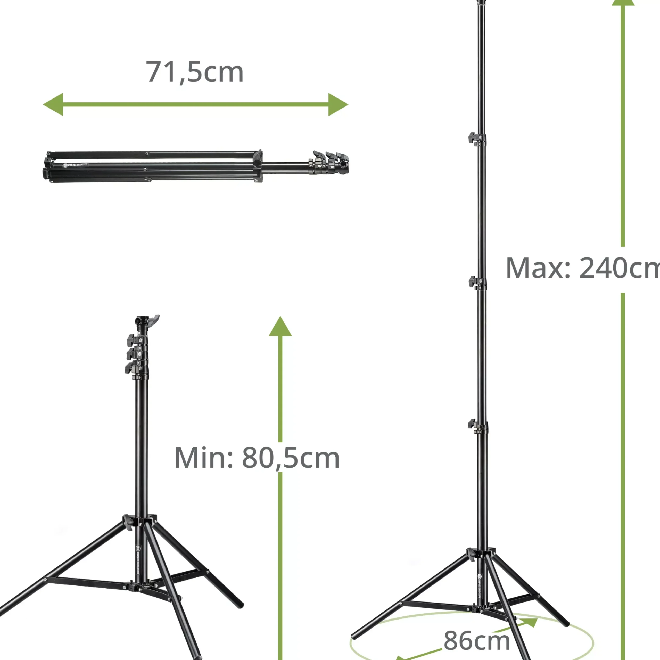 BR-TP240 PRO-1 kompaktes Lampenstativ 240cm>Bresser Fashion