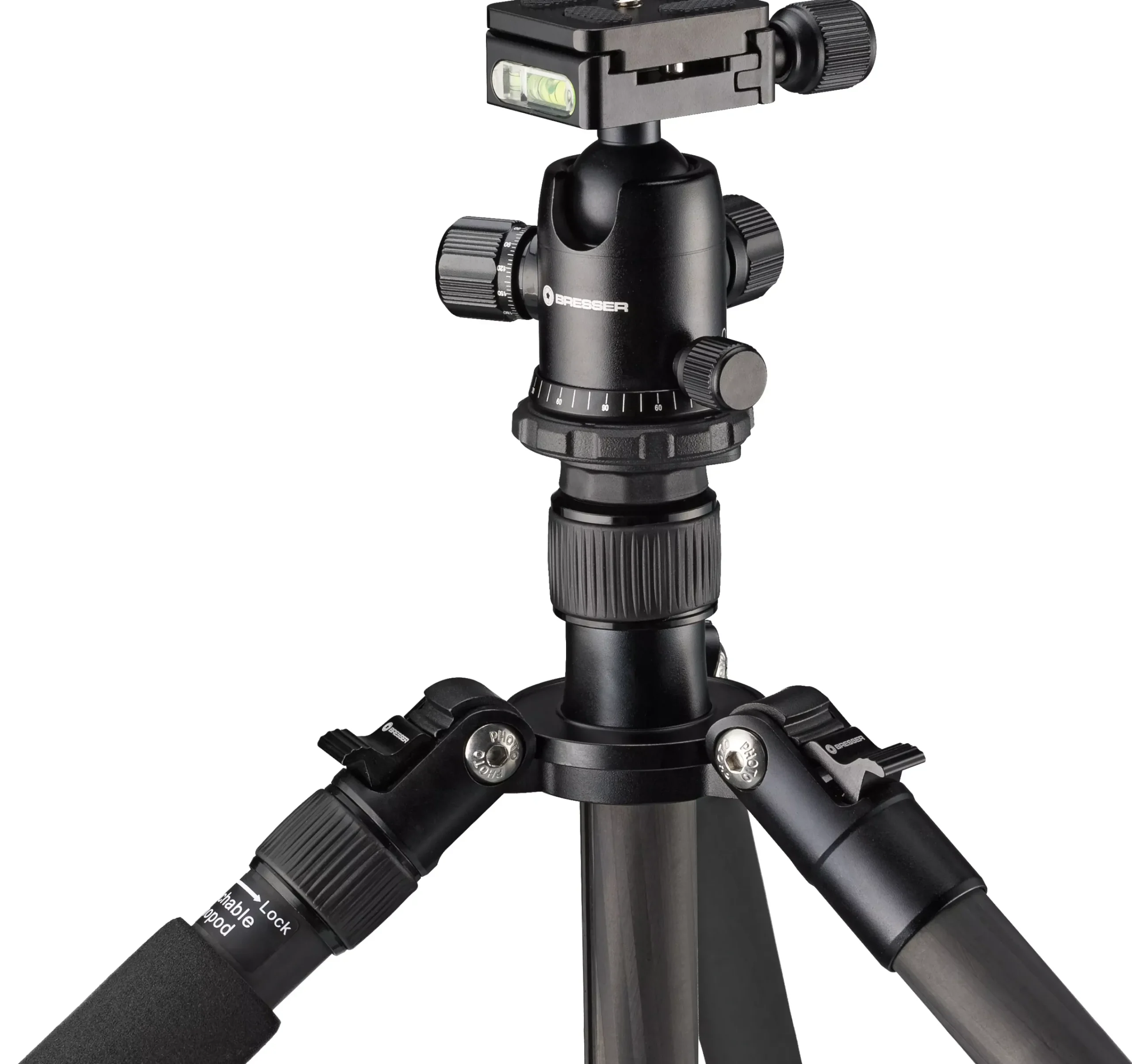 BR-2504X8C-B1 Carbon Kamerastativ bis 10 kg verwendbar als Dreibein-, Einbein- und Bodenstativ>Bresser Store