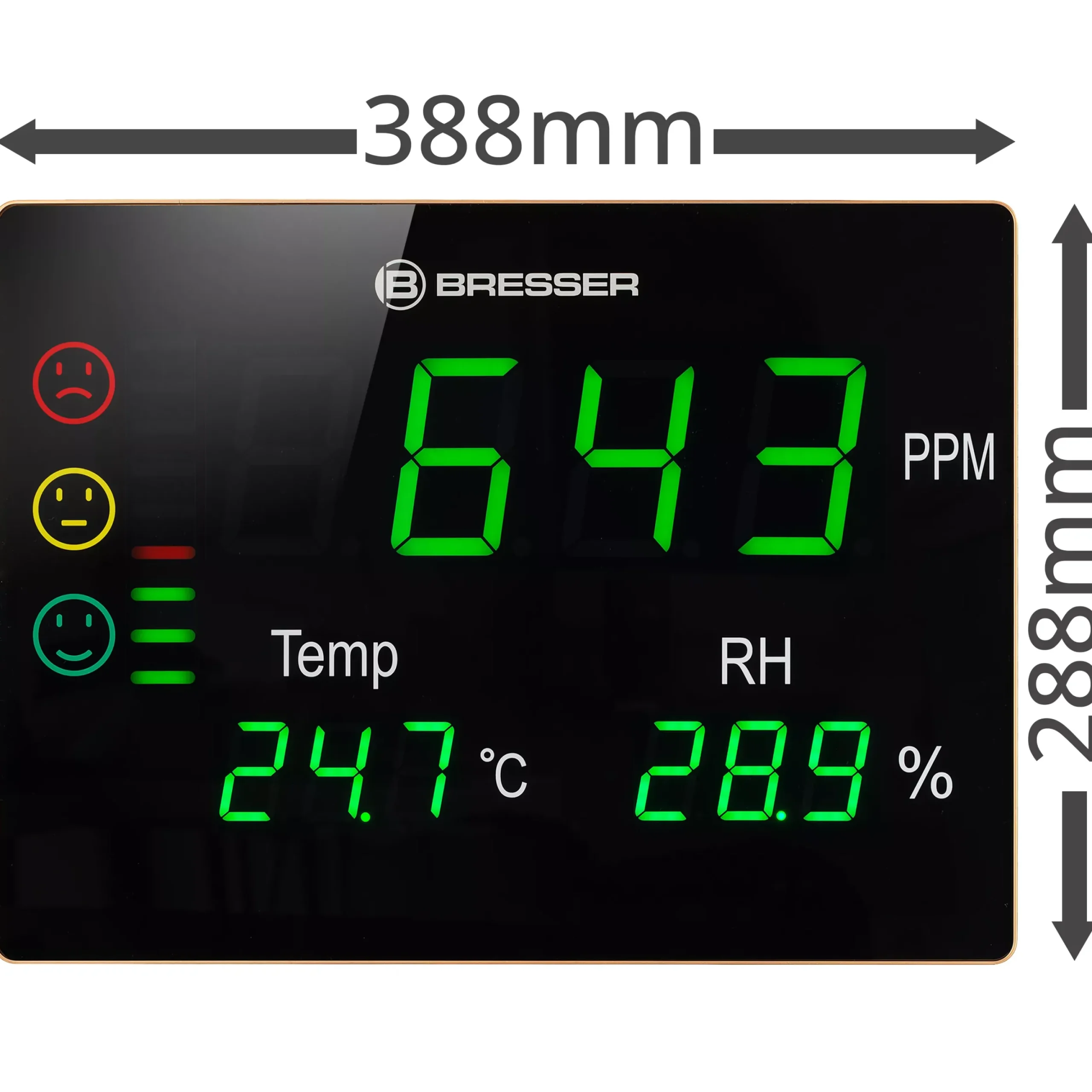 CO2-Messgerät Smile XXL mit CO2-Ampel und extragroßem LED-Display>Bresser Sale