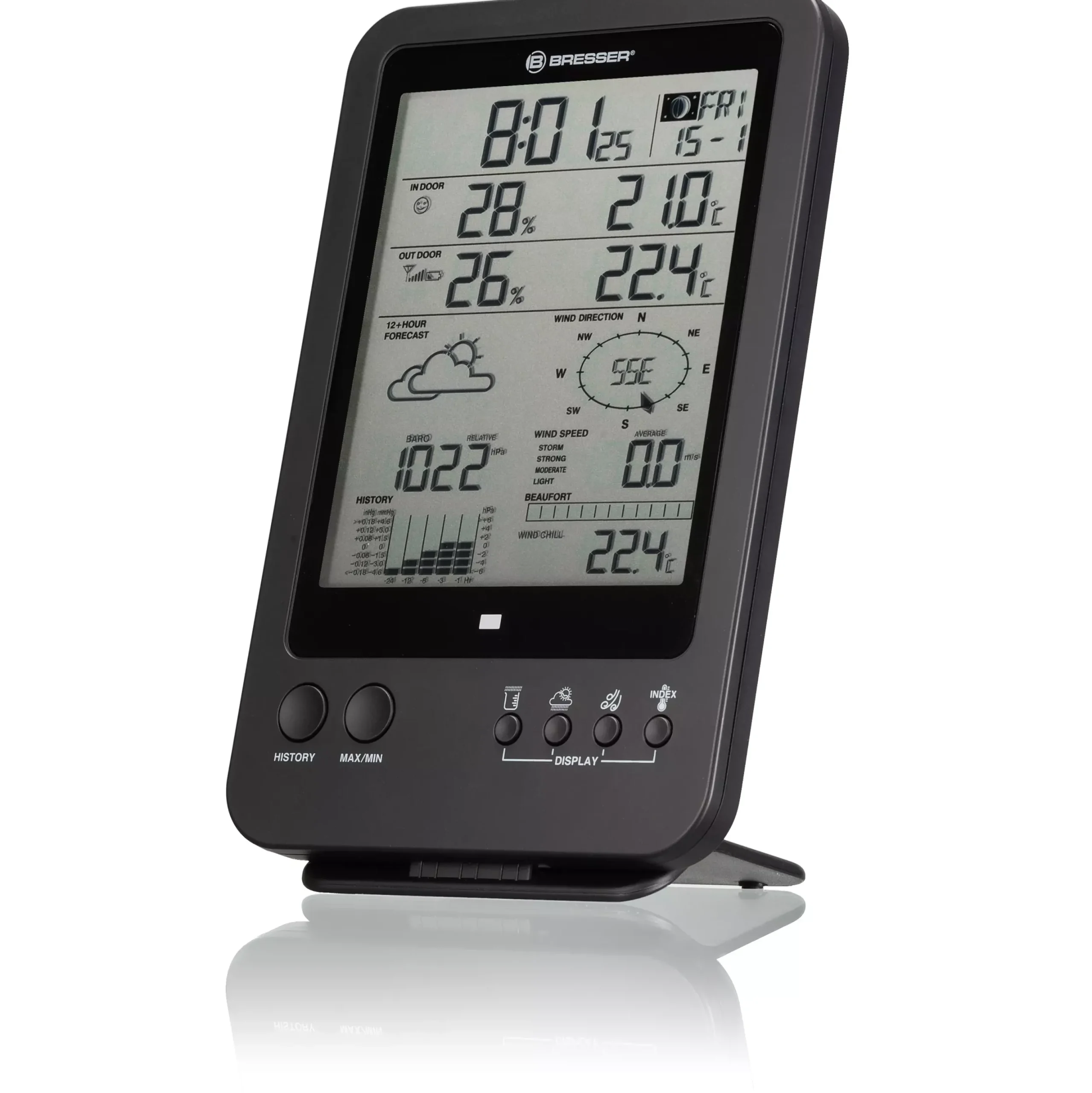 5-in-1-Wetterstation, schwarz>Bresser Discount