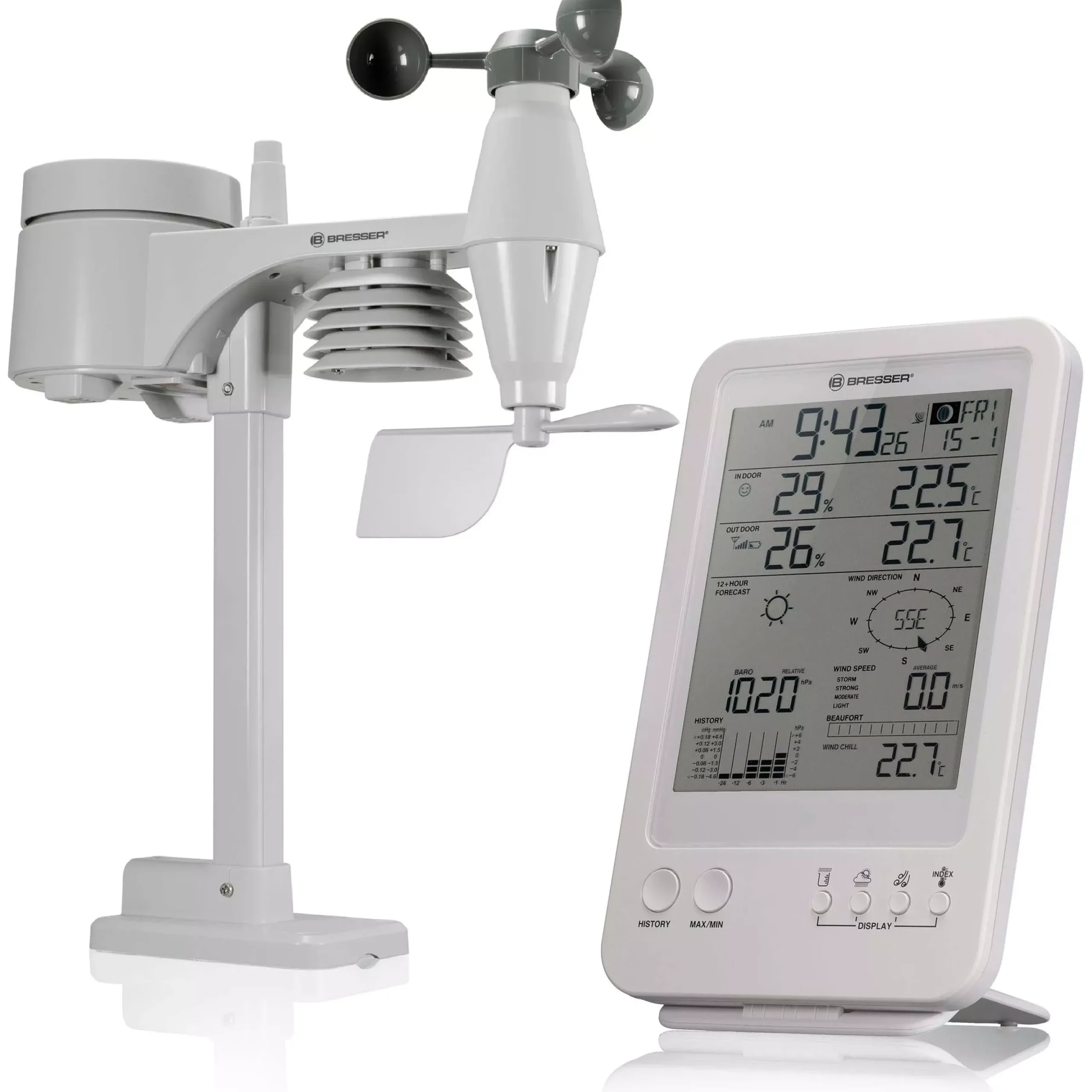 5-in-1-Wetterstation weiß>Bresser Best