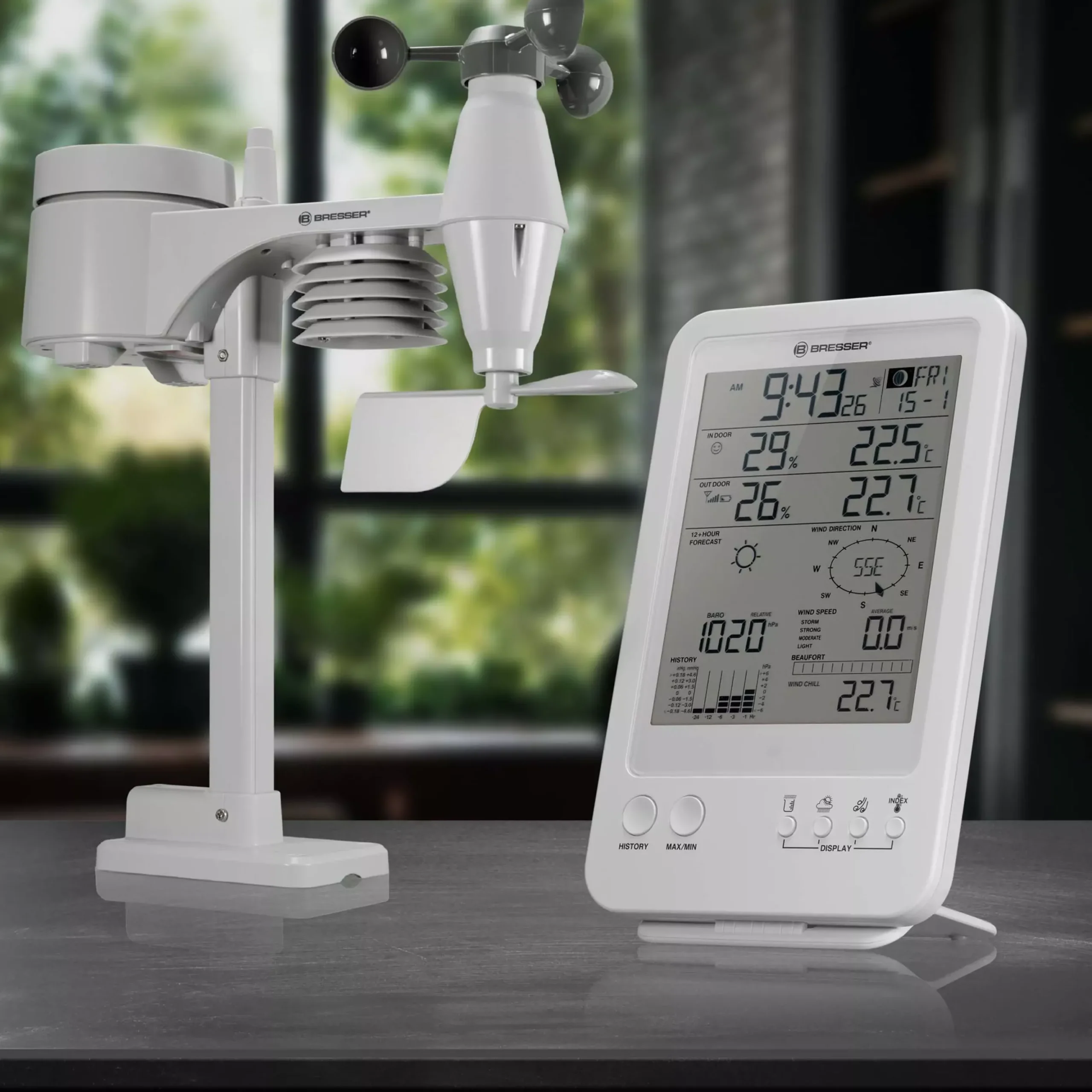 5-in-1-Wetterstation weiß>Bresser Best