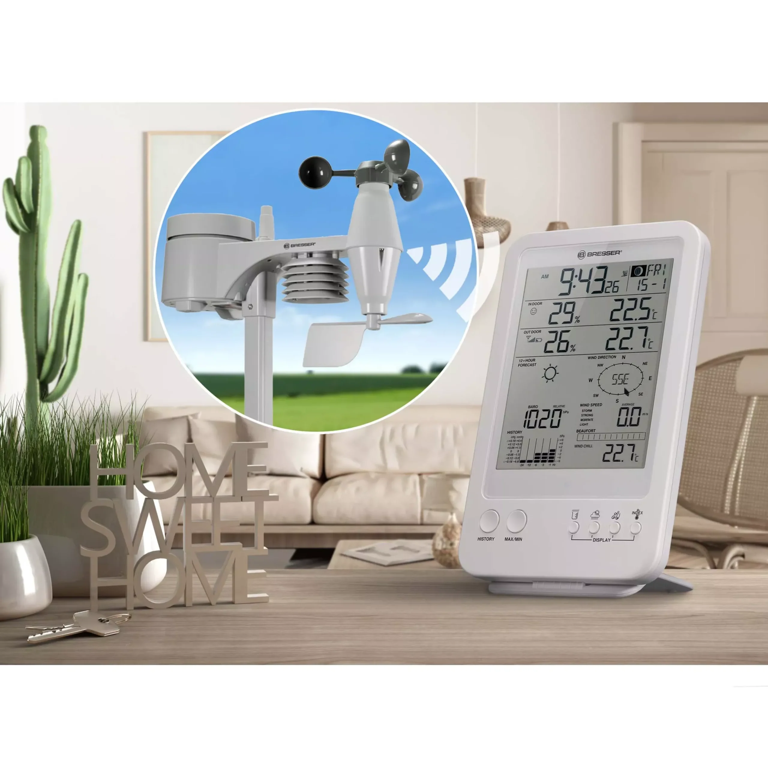 5-in-1-Wetterstation weiß>Bresser Best