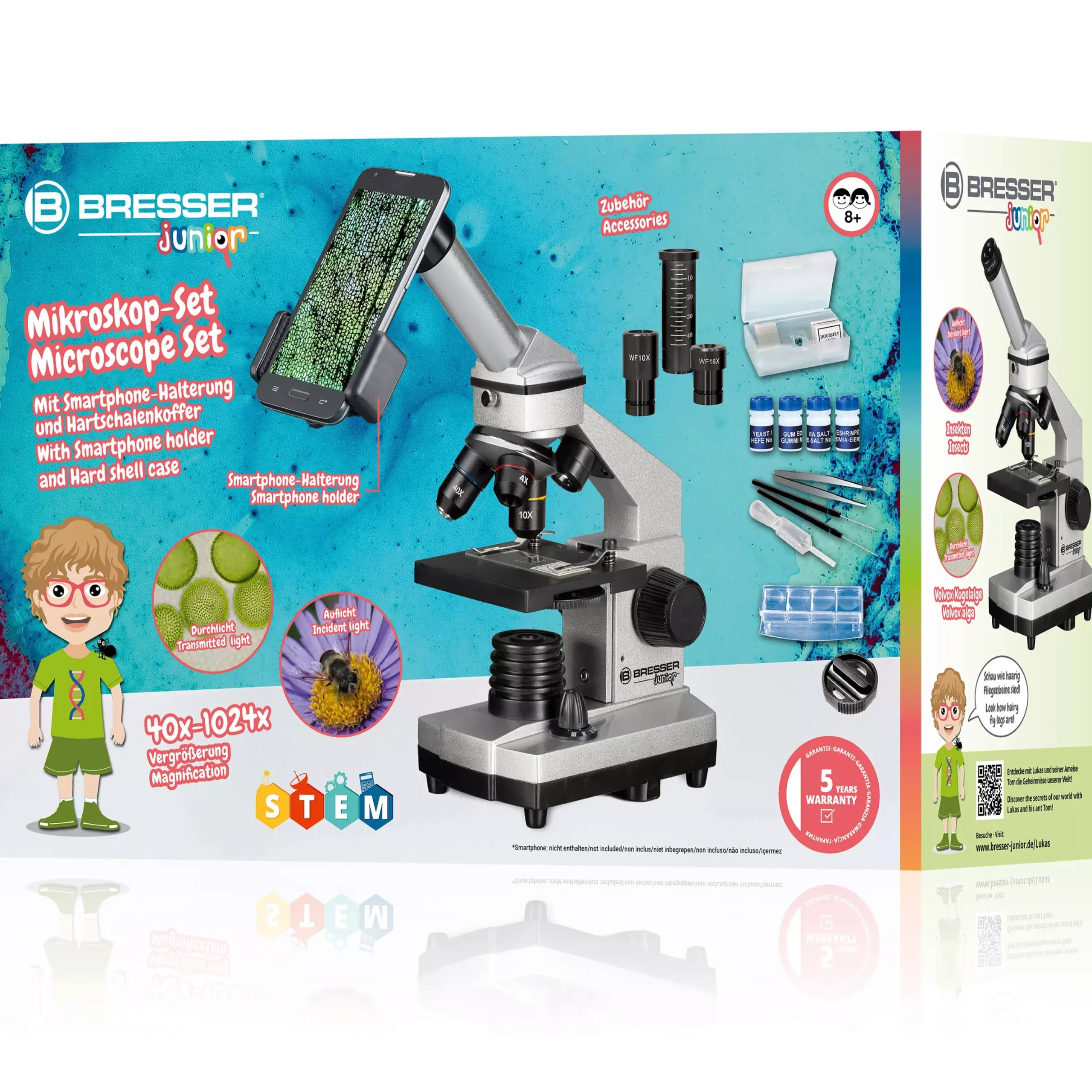 JUNIOR Biolux CA 40x-1024x Mikroskop inkl. Smartphone Halterung>Bresser Online