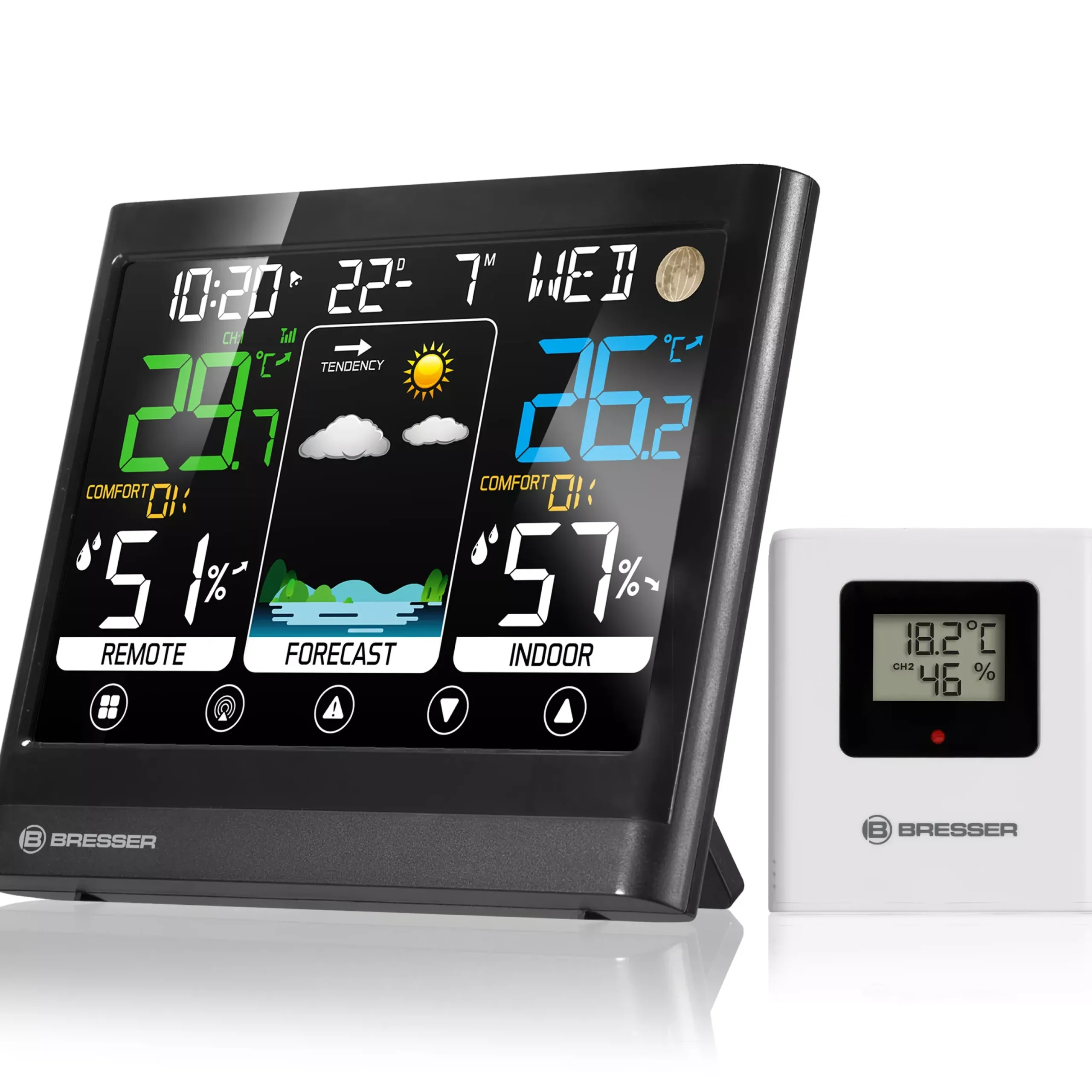 MeteoTemp BF Wetterstation mit Touch-Display>Bresser Best Sale