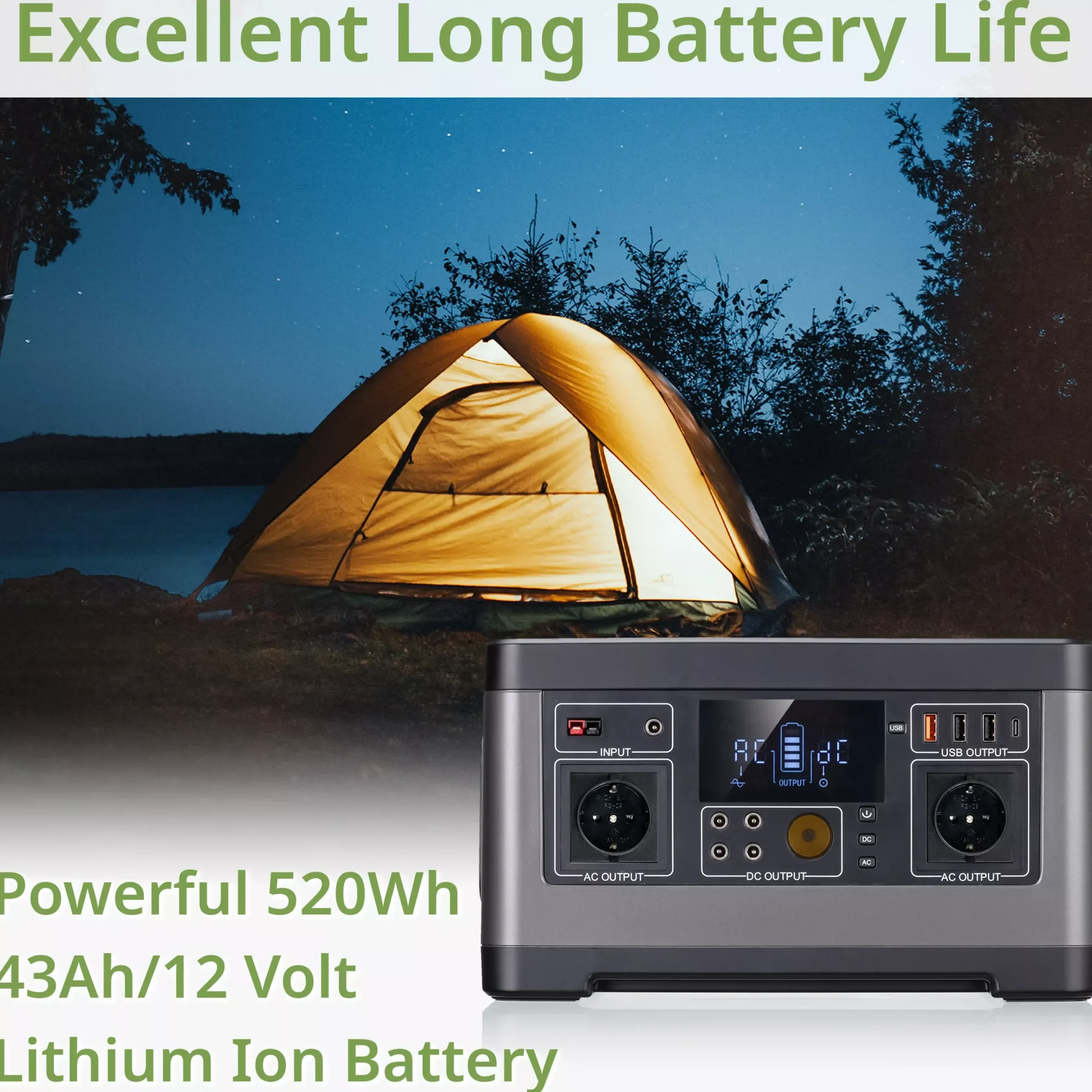 Mobile Power Station tragbarer Stromspeicher 500 Watt>Bresser Hot