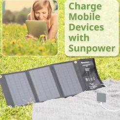 Mobiles Solar-Ladegerät 21 Watt mit USB- u. DC-Anschluss><noscript><img width=