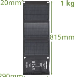 Mobiles Solar-Ladegerät 21 Watt mit USB- u. DC-Anschluss><noscript><img width=
