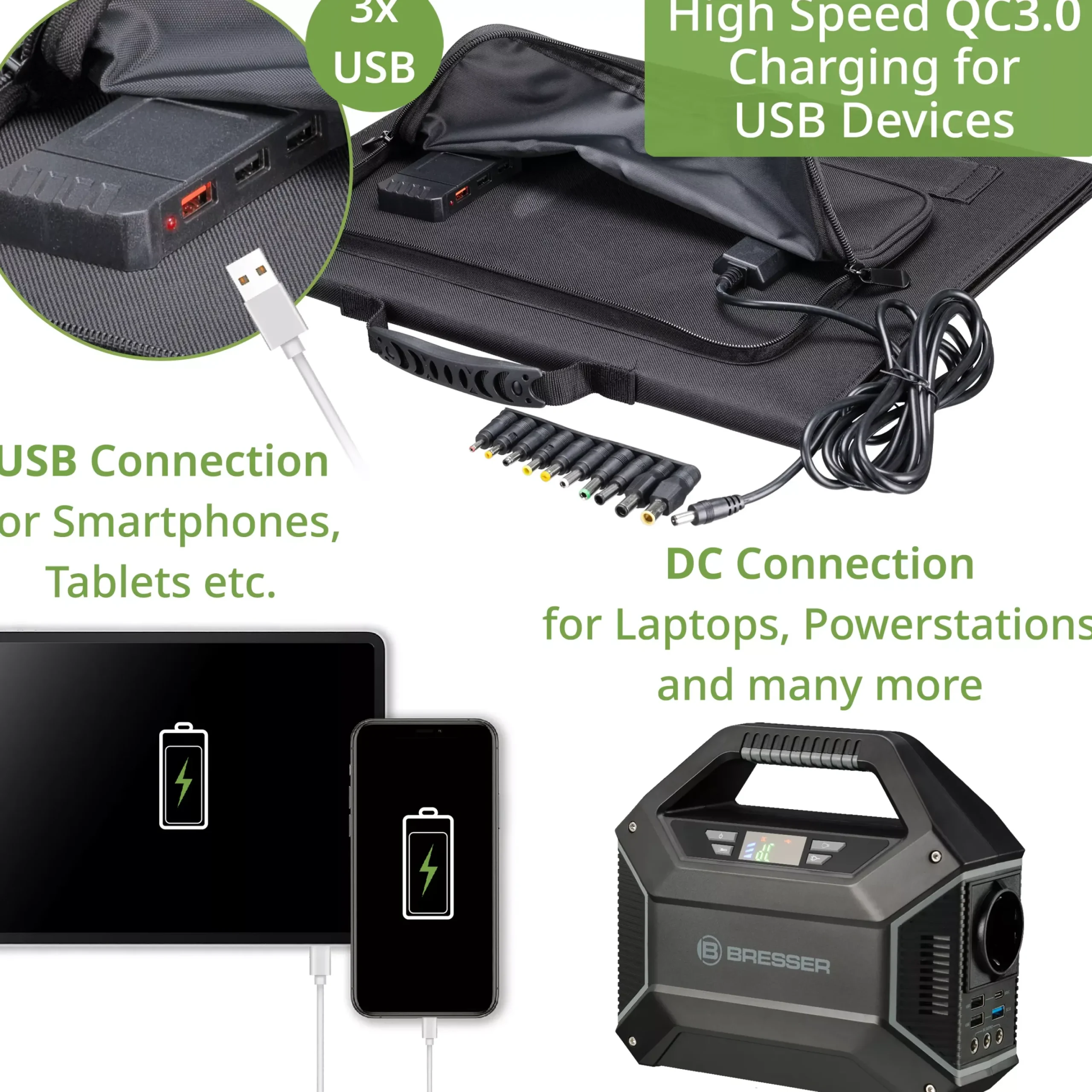 Mobiles Solar-Ladegerät 40 Watt mit USB- u. DC-Anschluss>Bresser Best Sale