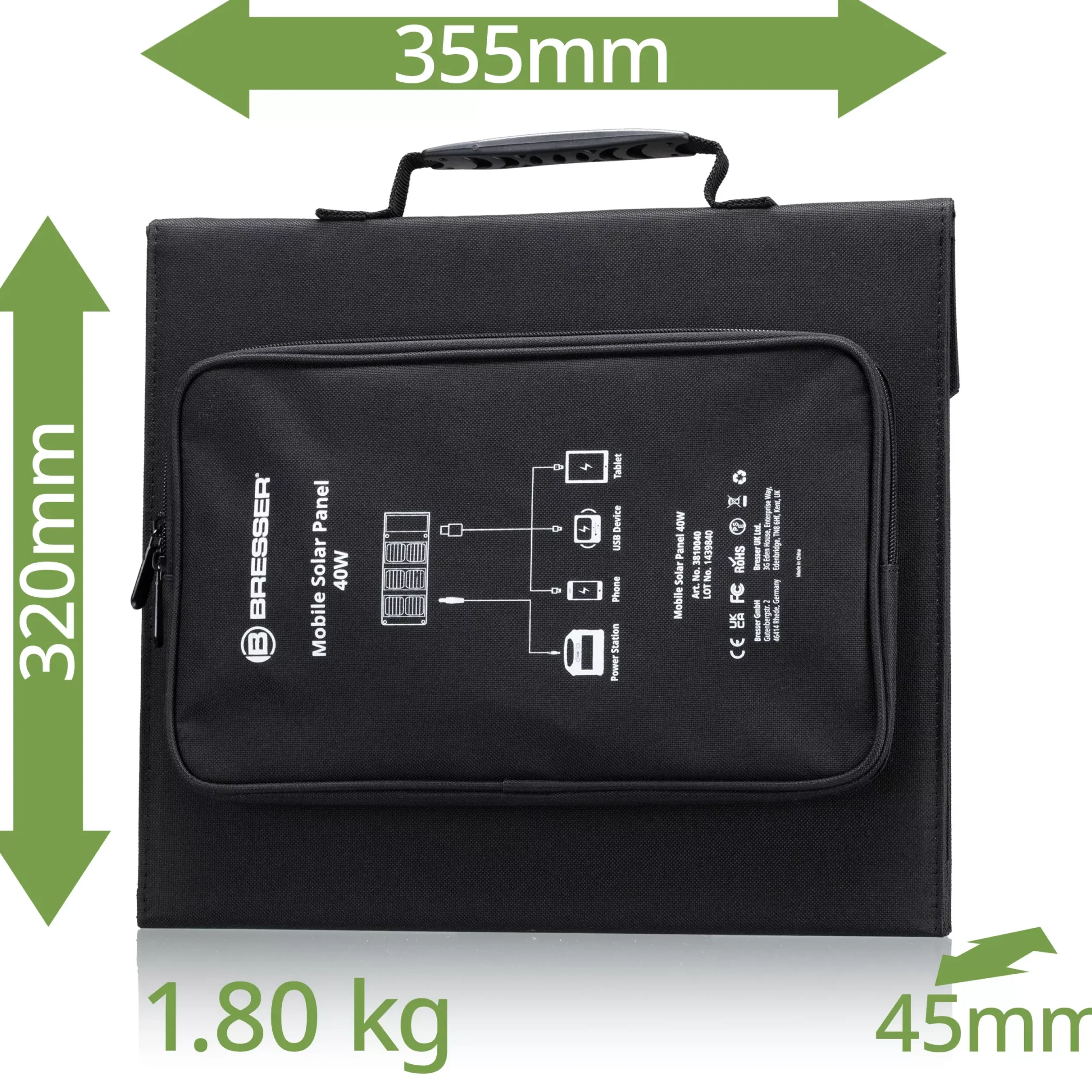 Mobiles Solar-Ladegerät 40 Watt mit USB- u. DC-Anschluss>Bresser Best Sale