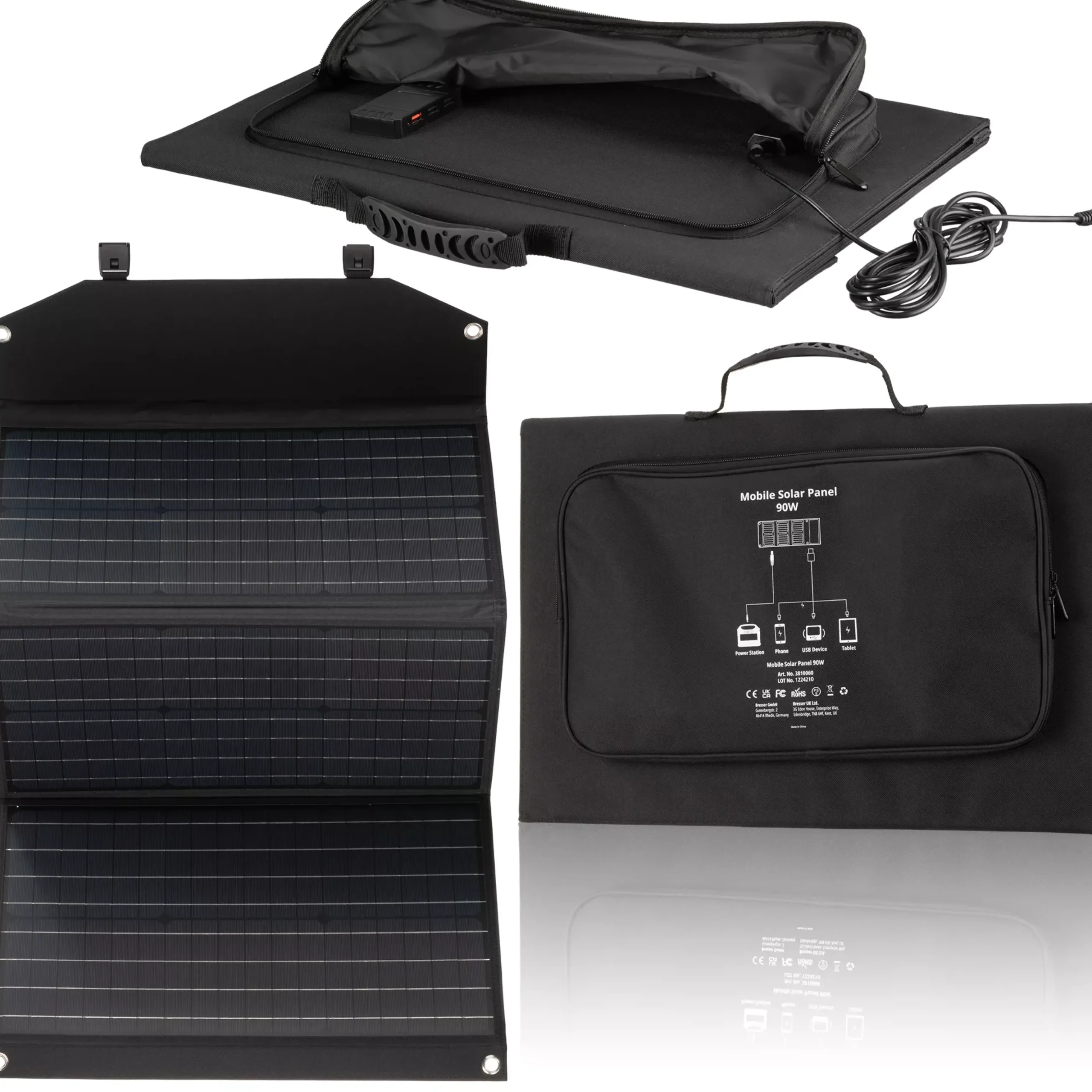 Mobiles Solar-Ladegerät 90 Watt mit USB- u. DC-Anschluss>Bresser Sale