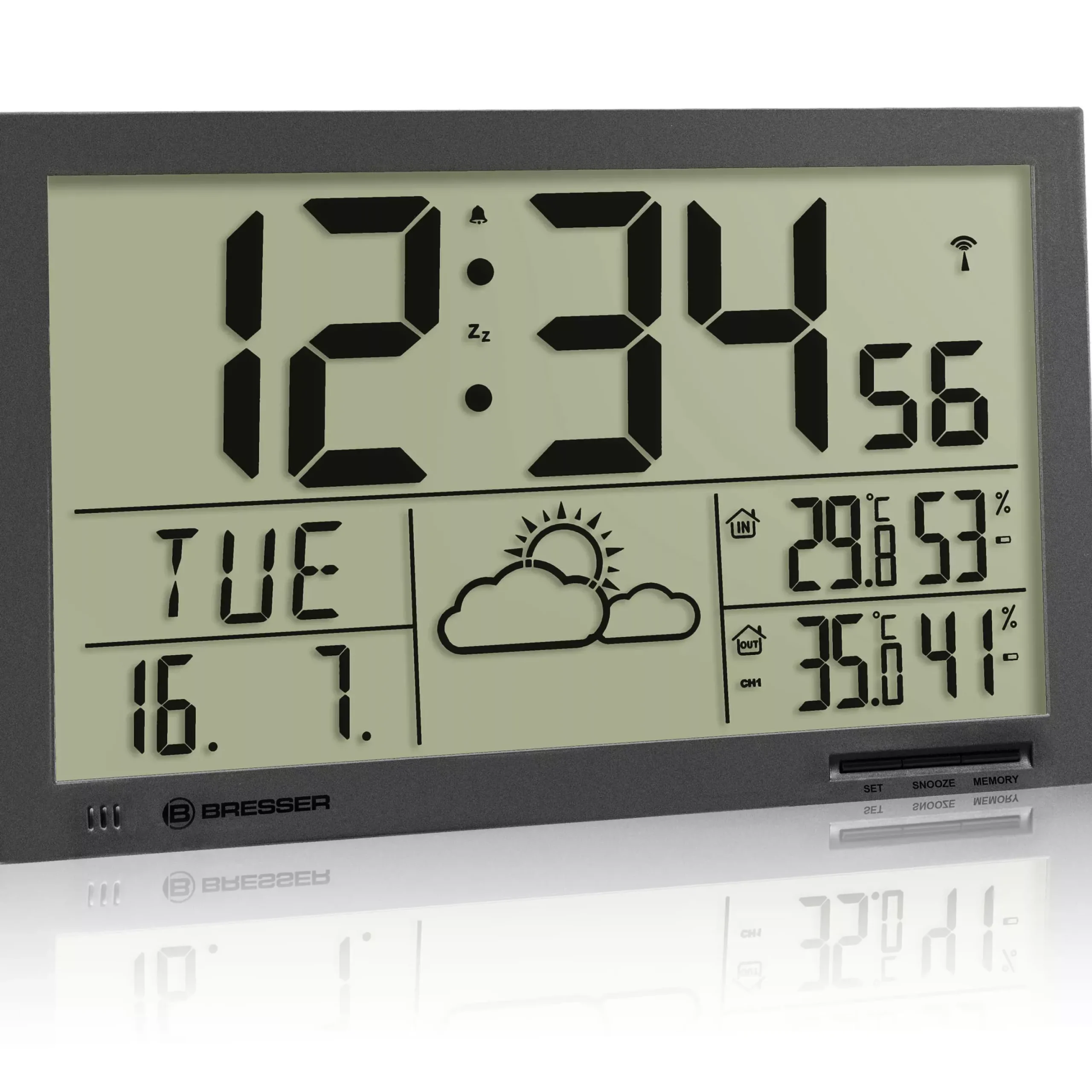 MyTime Jumbo LCD Wetter-Wanduhr>Bresser Shop