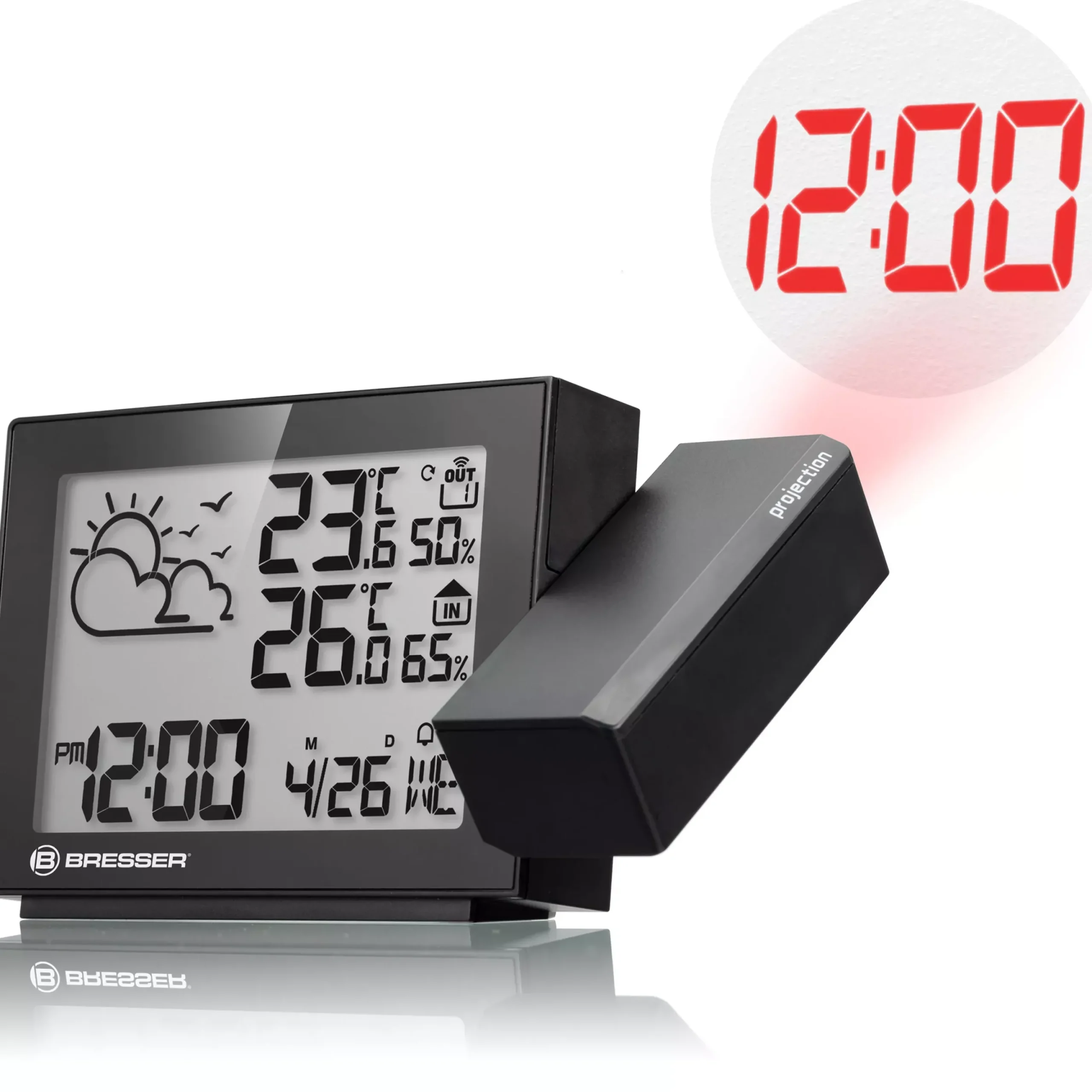 Projektions-Funkwetterstation MeteoTemp P>Bresser Sale