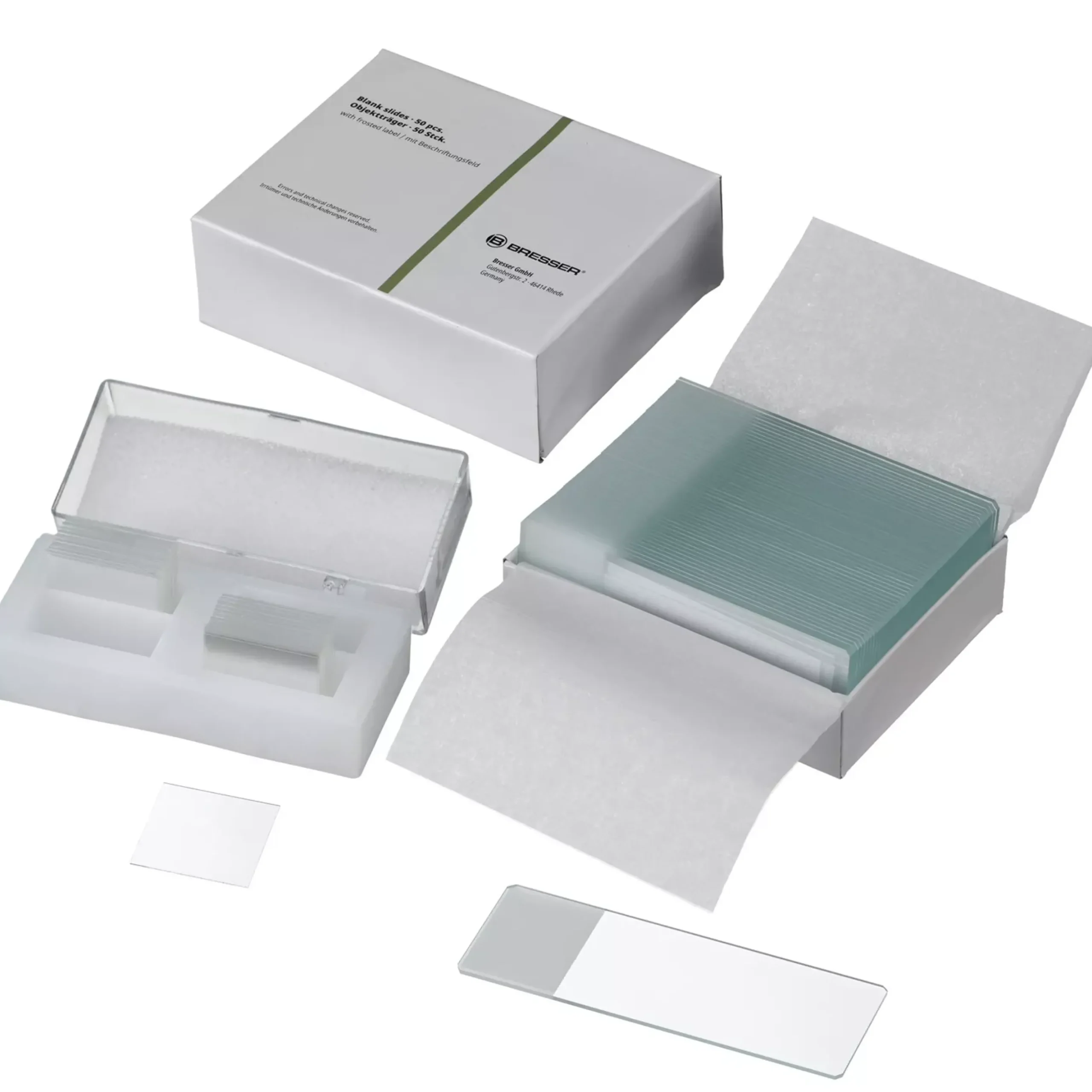 Set Objektträger / Deckgläser 50/100 gebrauchsfertig, mit Boro 3.3 Deckgläsern>Bresser Best