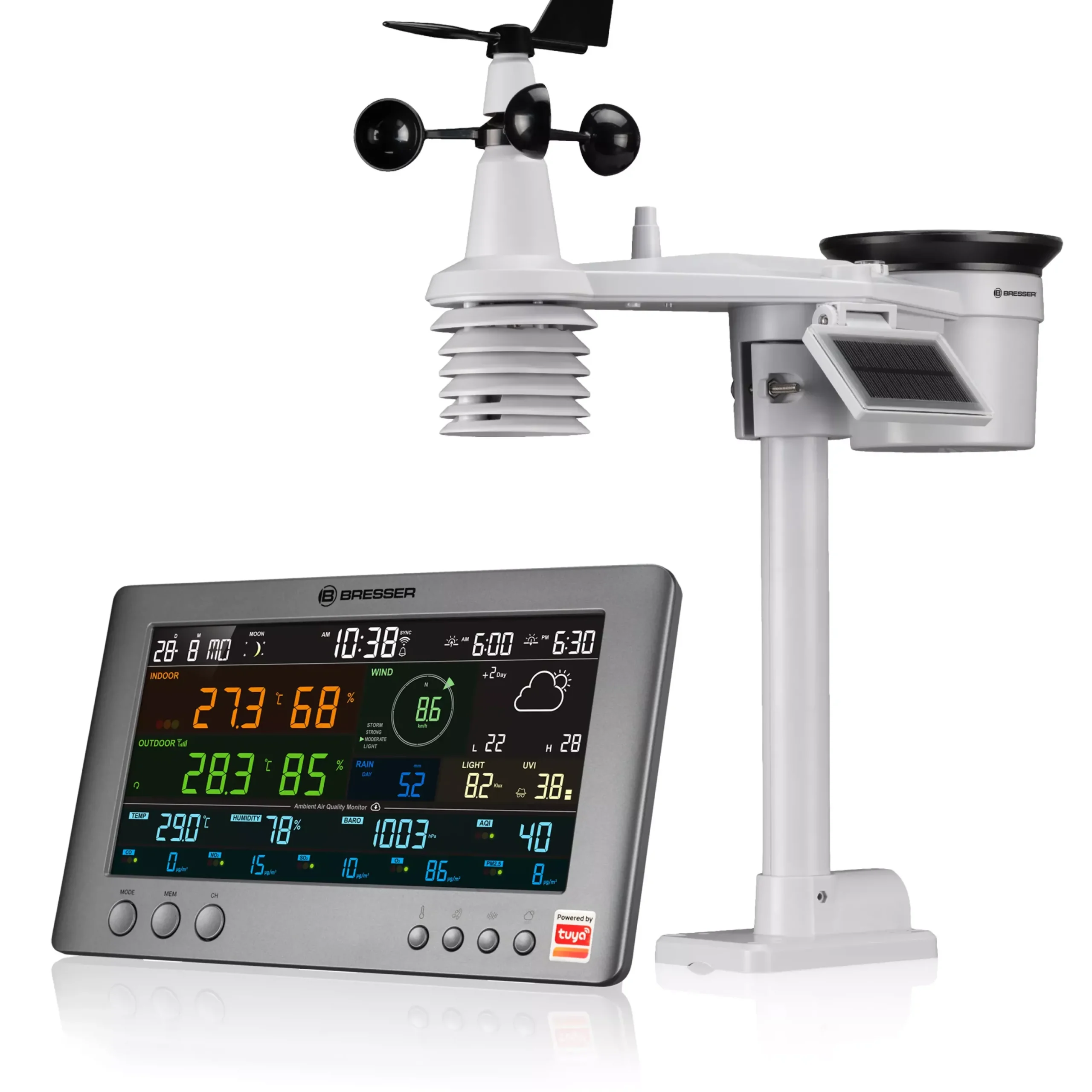 Smarte Tuya Profi-Wetterstation mit 7-in-1-Sensor>Bresser Outlet