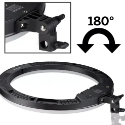 STR-48B Bi-Color LED Ringleuchte 48W dimmbar mit Kamera- und Smartphonehalter><noscript><img width=