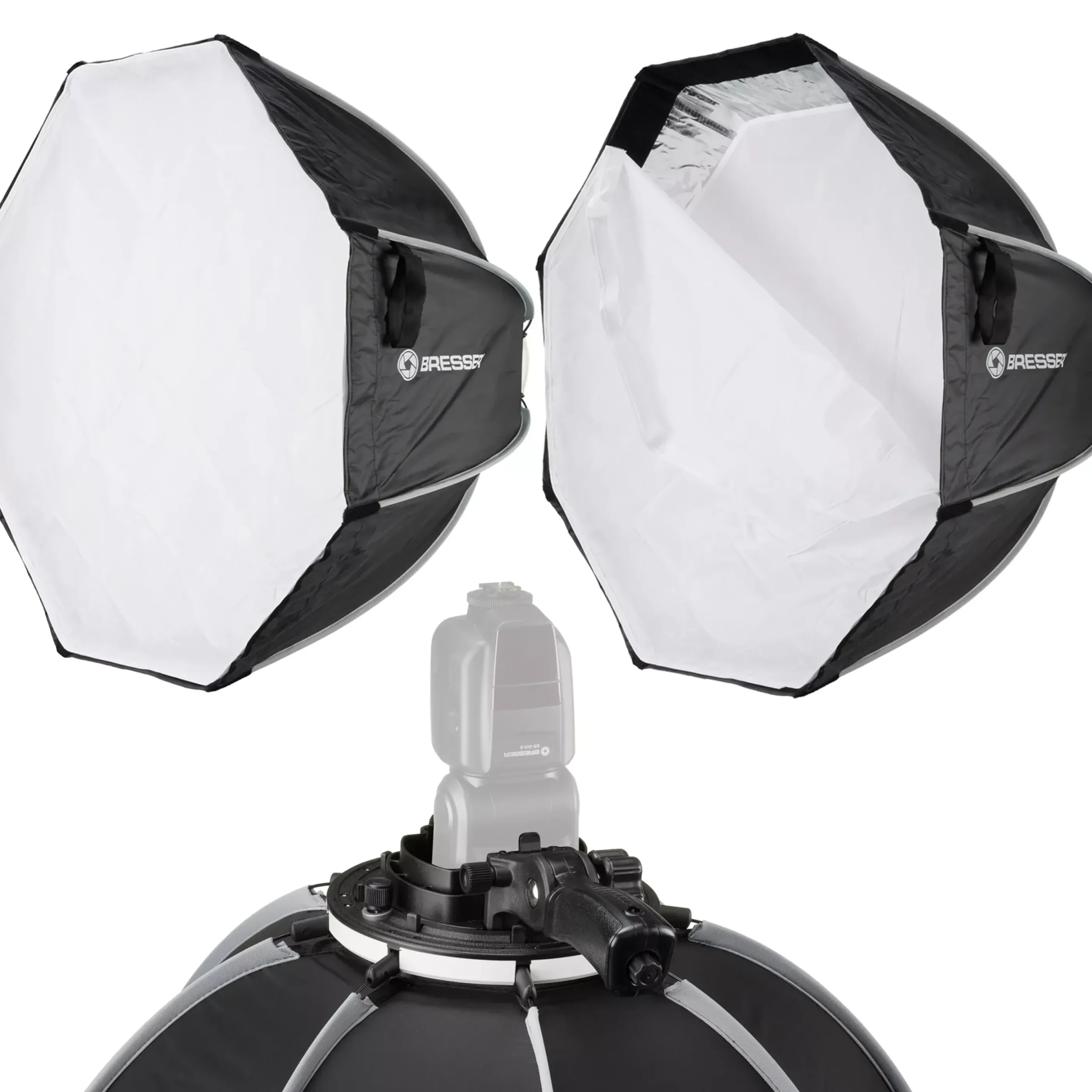 Super Quick Schnellspann-Octabox/Softbox 90cm für Kamerablitze>Bresser Hot