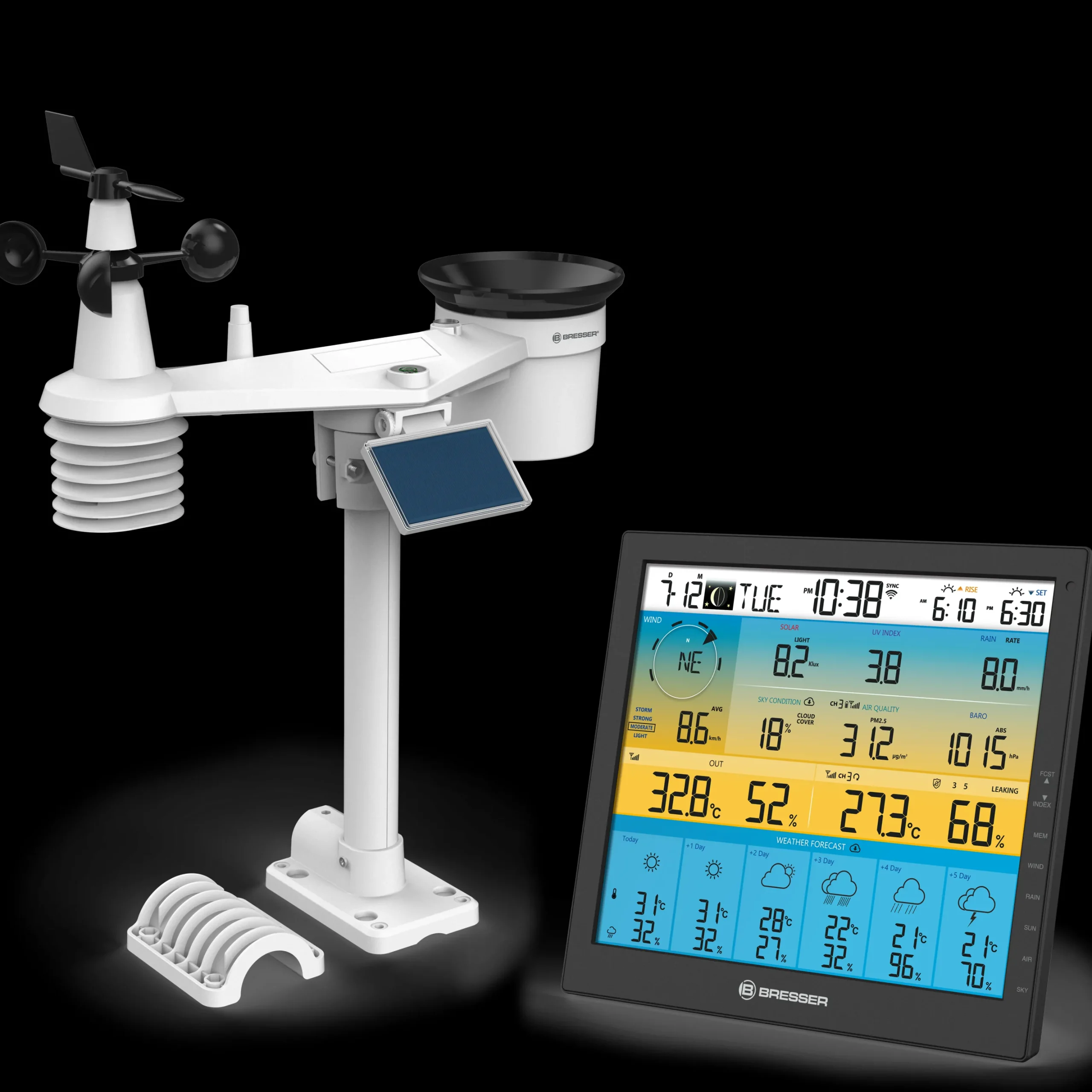 6-Tage 4CAST PRO SF WLAN-Wetterstation 7-in-1 solar>Bresser New