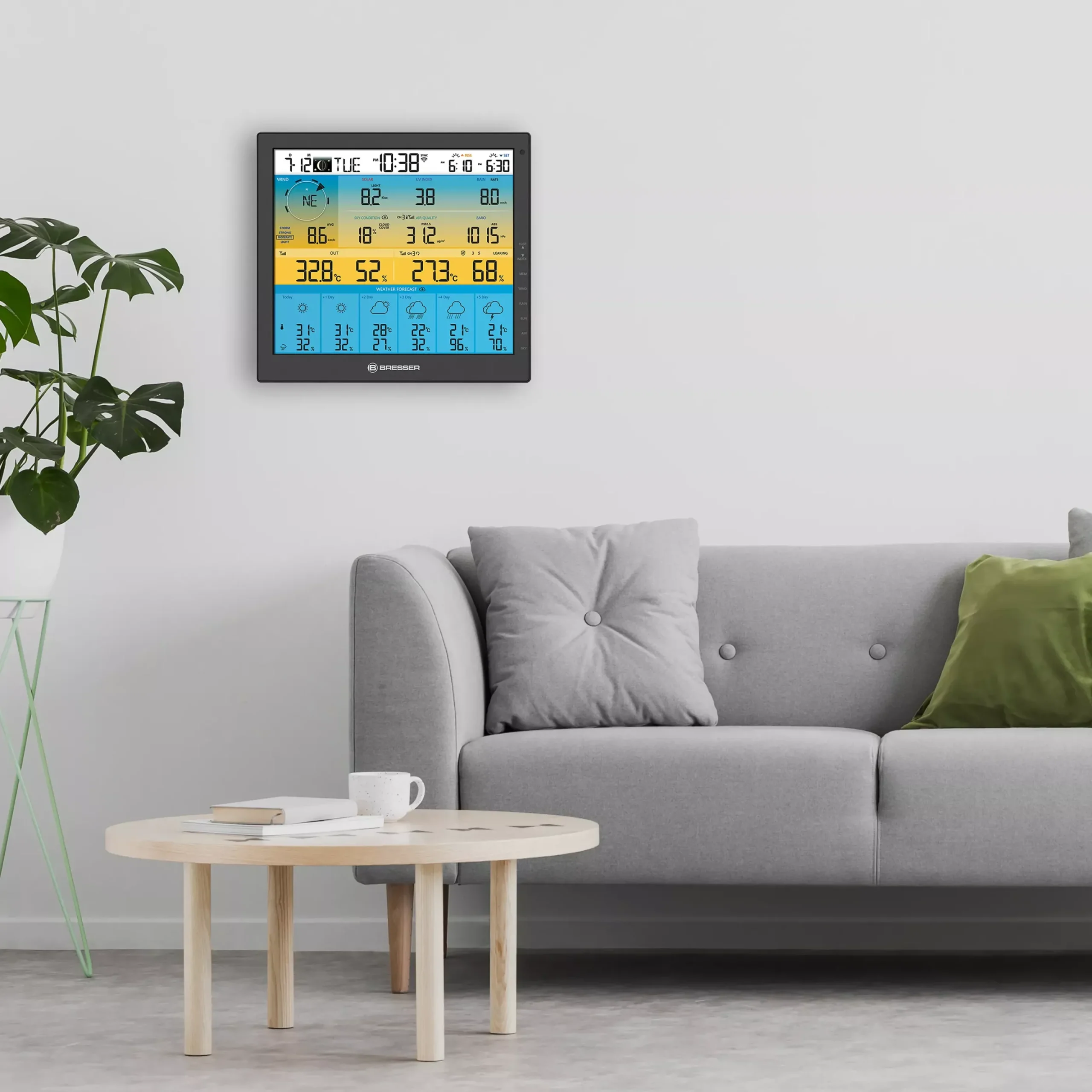 6-Tage 4CAST PRO SF WLAN-Wetterstation 7-in-1 solar>Bresser New
