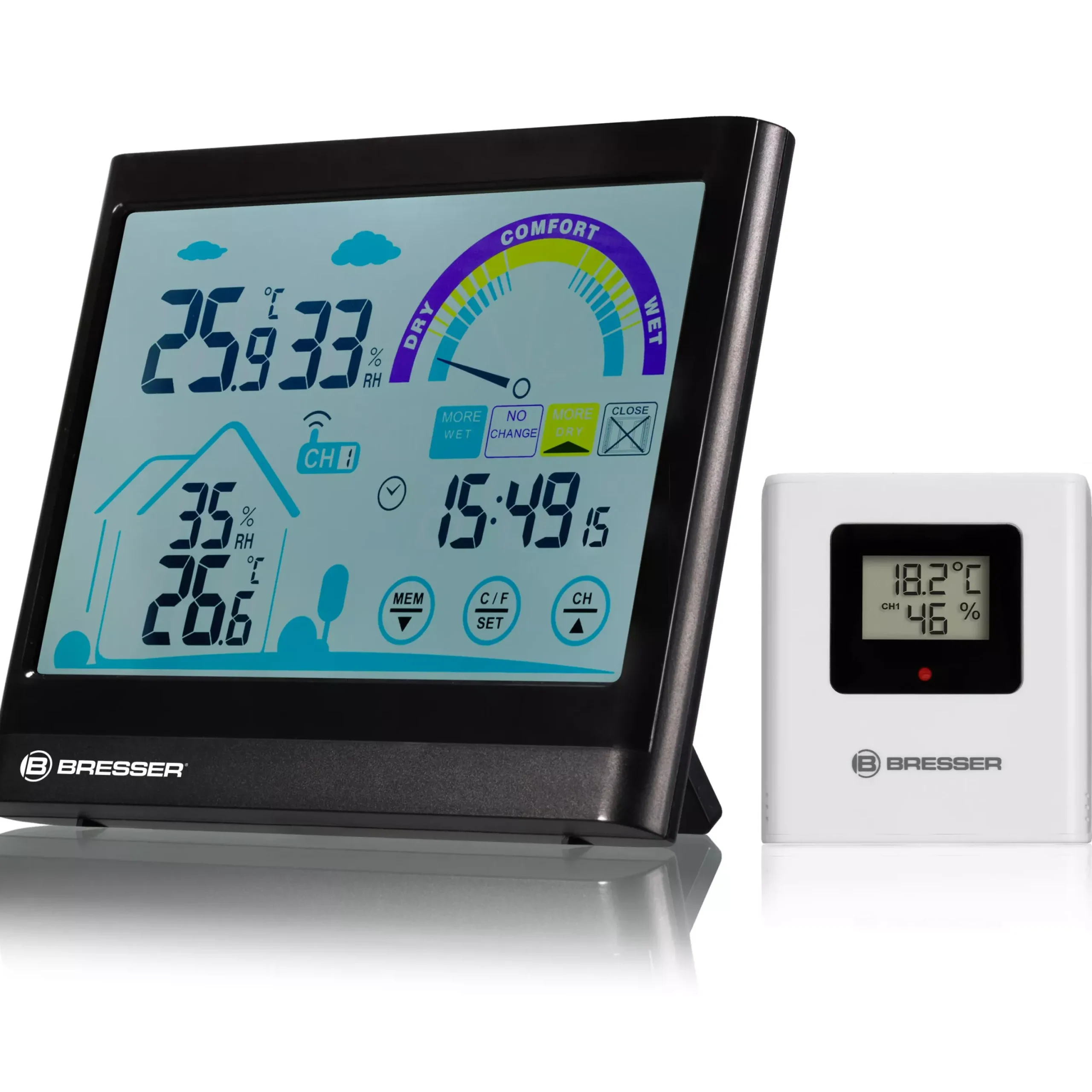 VentAir Thermo-Hygrometer mit Touchscreenfunktion und Lüftungsempfehlung>Bresser Store