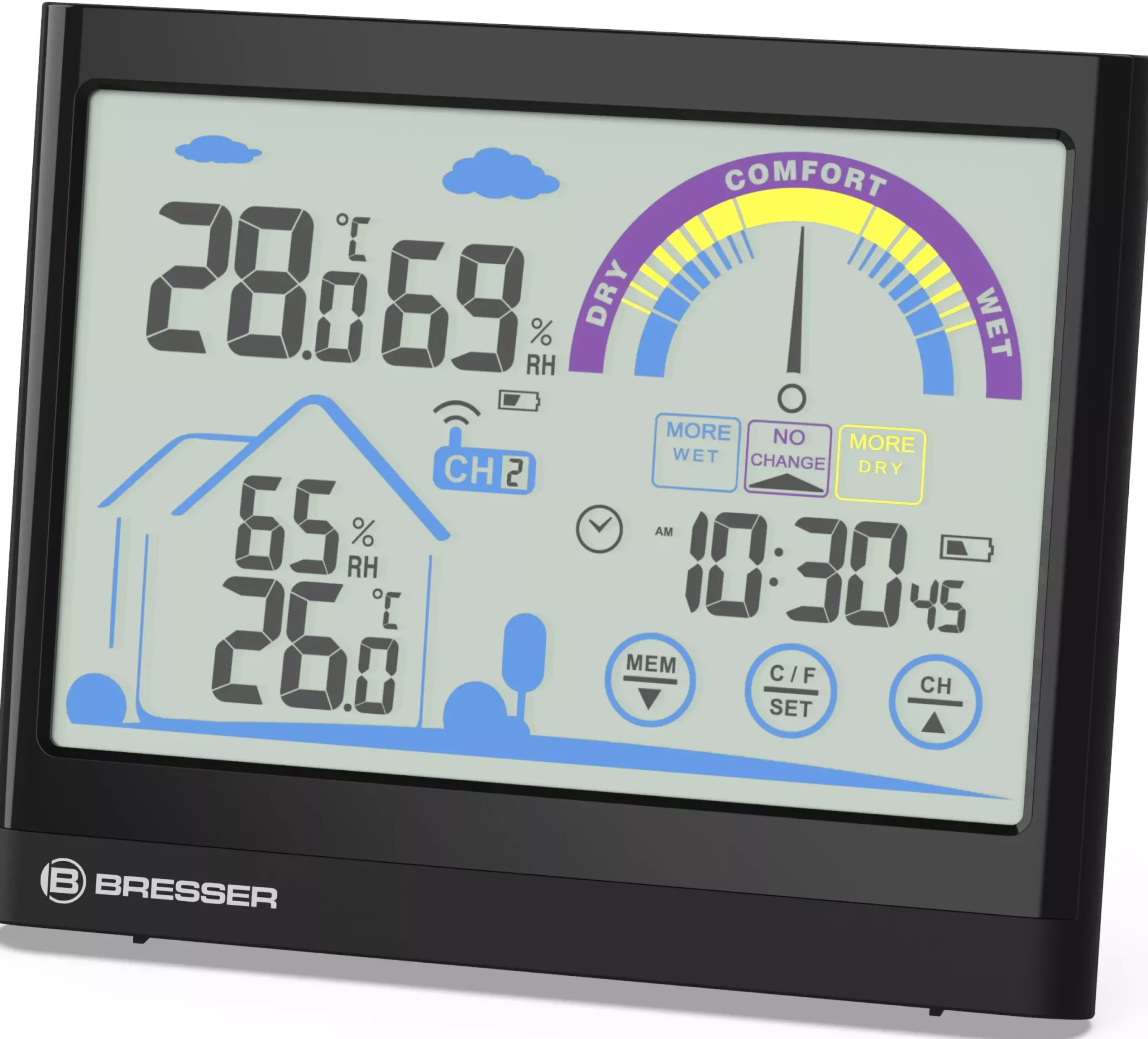 VentAir Thermo-Hygrometer mit Touchscreenfunktion und Lüftungsempfehlung>Bresser Store
