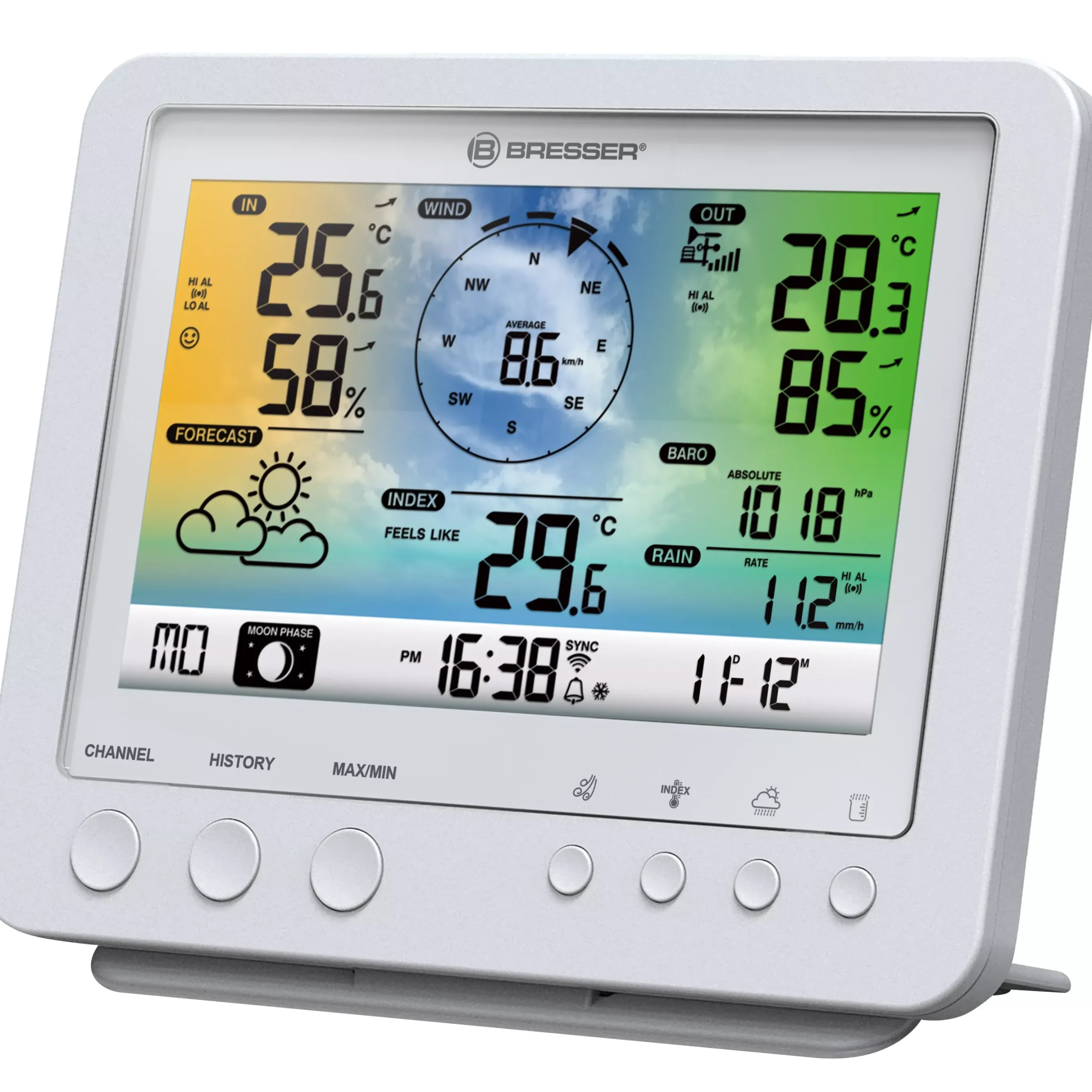 WLAN-Farbwetterstation mit 5-in-1-Profi-Sensor weiß>Bresser Cheap
