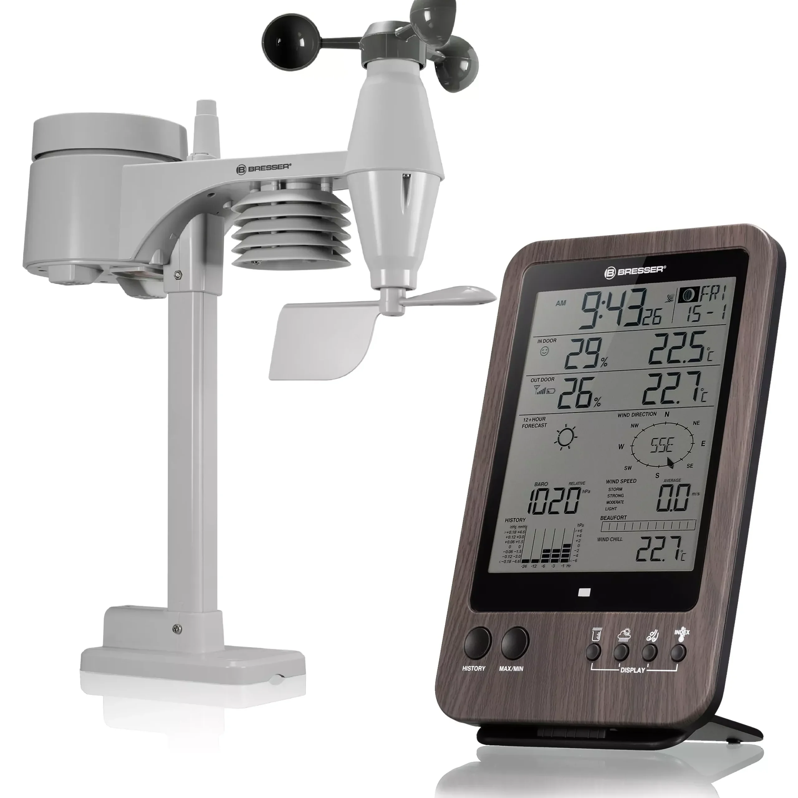 WTW 5-in-1-Wetterstation in Holzoptik>Bresser Cheap