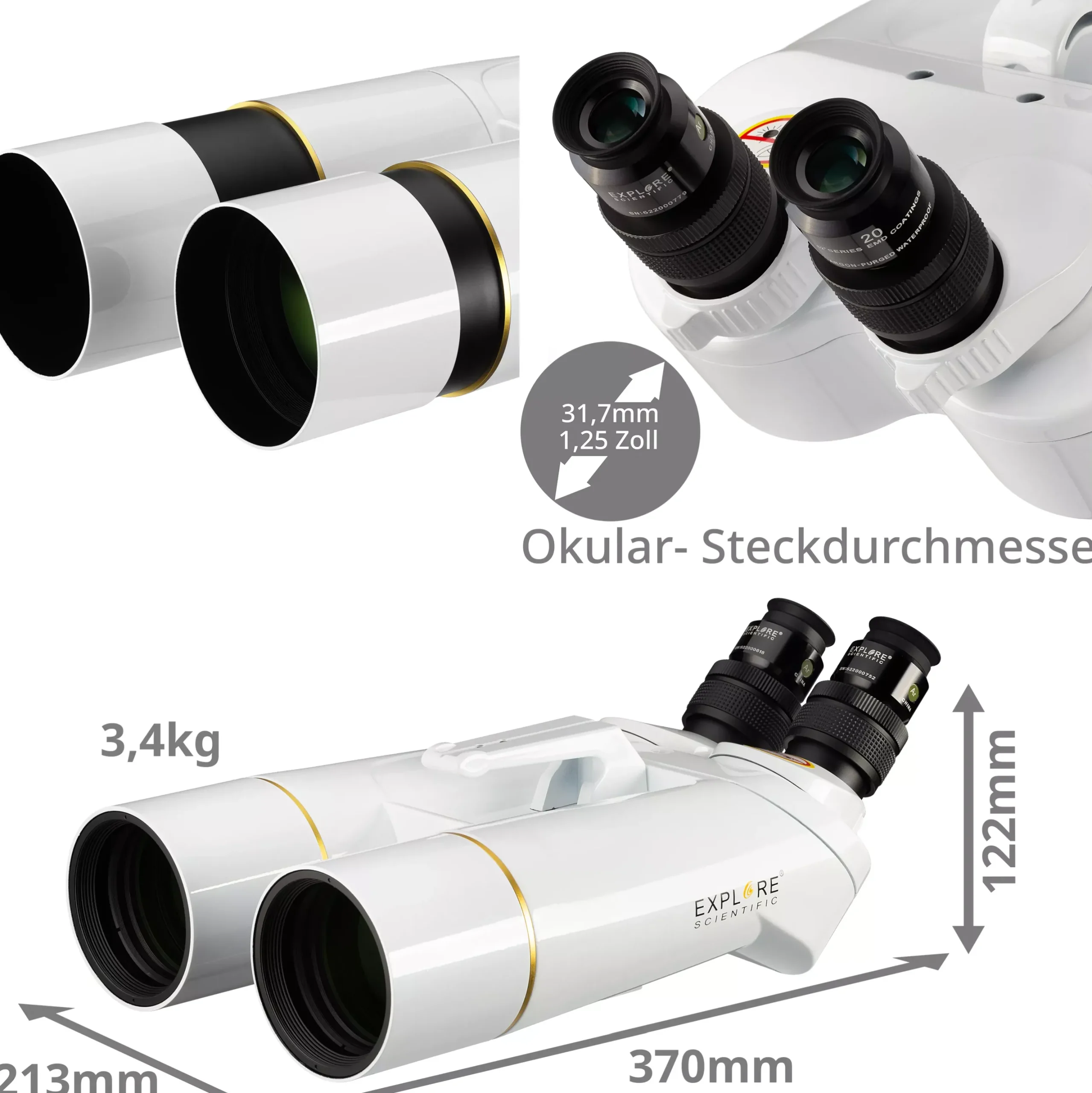 EXPLORE SCIENTIFIC BT-70 SF Großfernglas mit 62 Grad LER-Okularen 20 mm>Bresser Sale