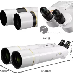EXPLORE SCIENTIFIC BT-120 SF Großfernglas mit 62 Grad LER Okularen 20mm><noscript><img width=