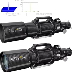 EXPLORE SCIENTIFIC ED102 CF-APO iEXOS-100 PMC-Eight GoTo Teleskop-Set><noscript><img width=