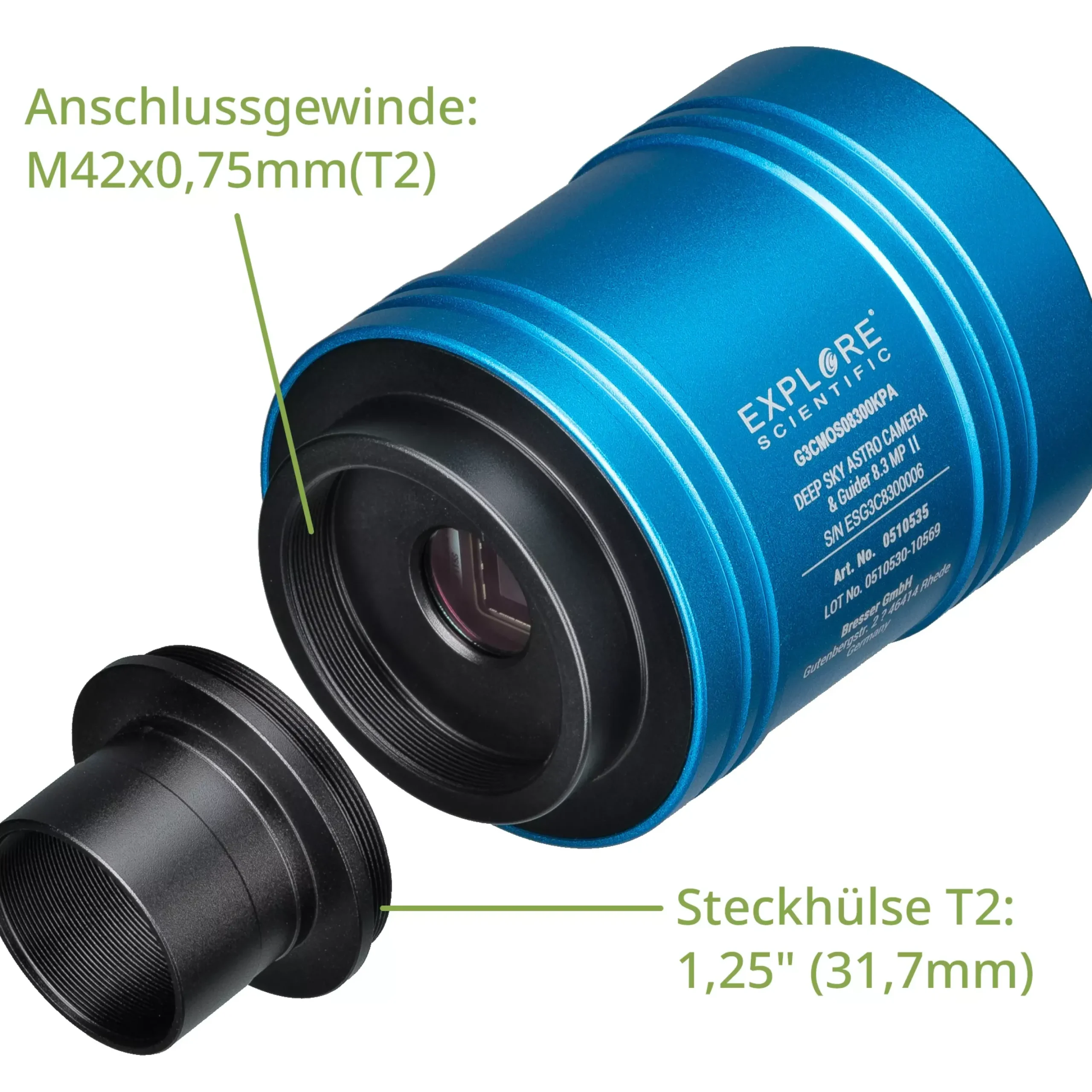 EXPLORE SCIENTIFIC 4K DEEP SKY ASTRO-Kamera & Guider 8,3 MP II>Bresser Clearance
