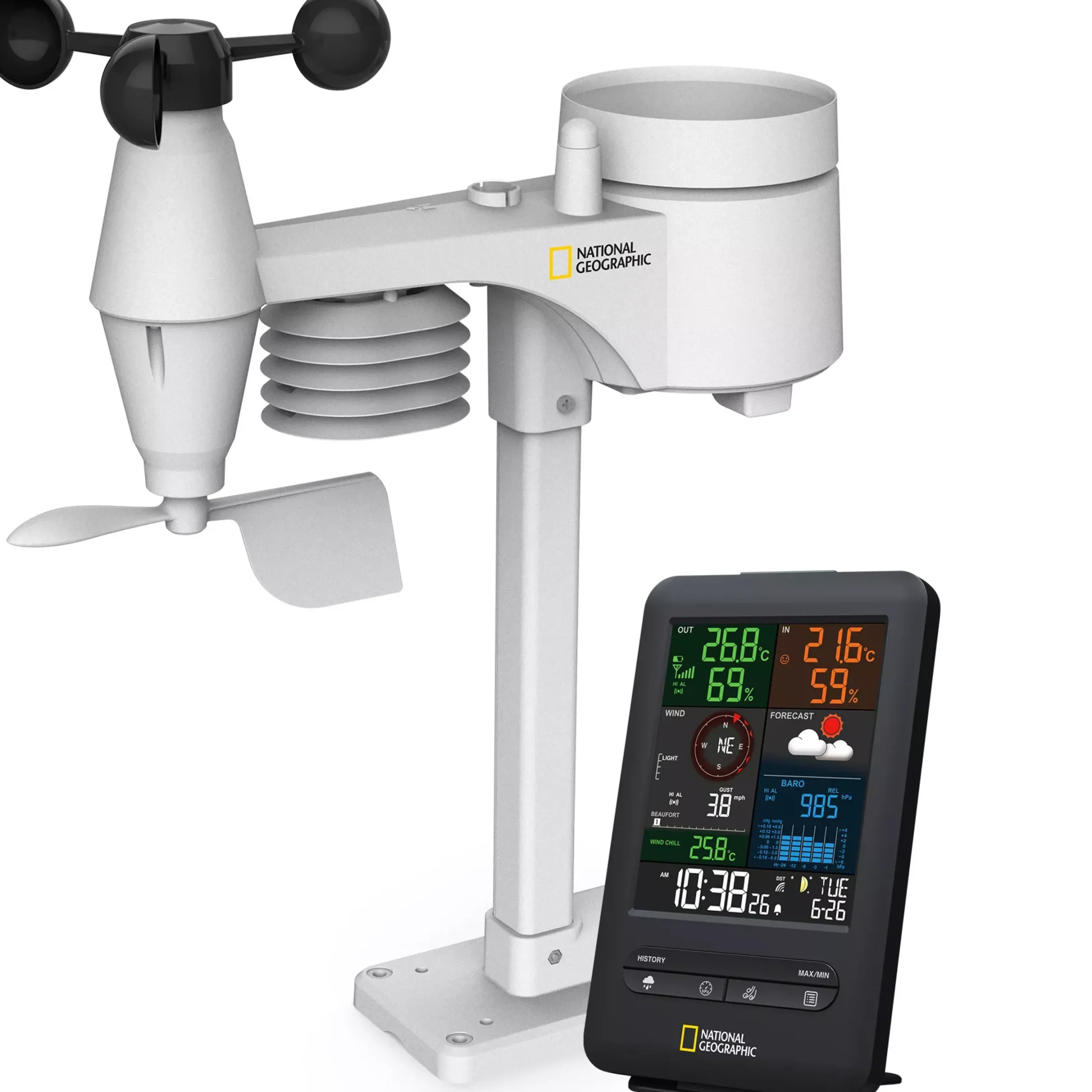 NATIONAL GEOGRAPHIC Colour-Display-Funk-Wetterstation 5-in-1>Bresser Cheap