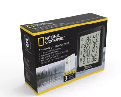 NATIONAL GEOGRAPHIC Digitales Thermo-Hygrometer für 4 Messbereiche - schwarz><noscript><img width=