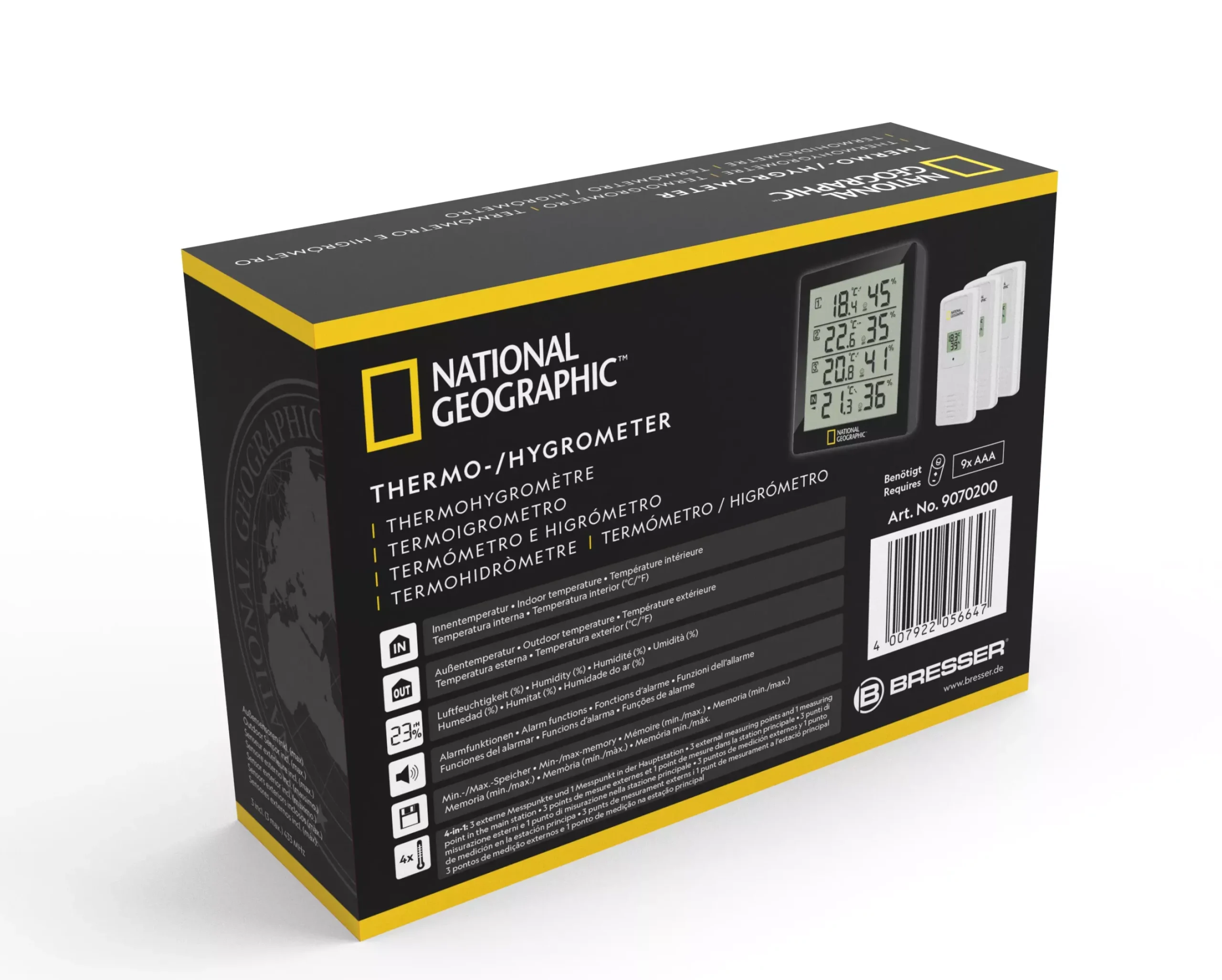 NATIONAL GEOGRAPHIC Digitales Thermo-Hygrometer für 4 Messbereiche - schwarz>Bresser Cheap