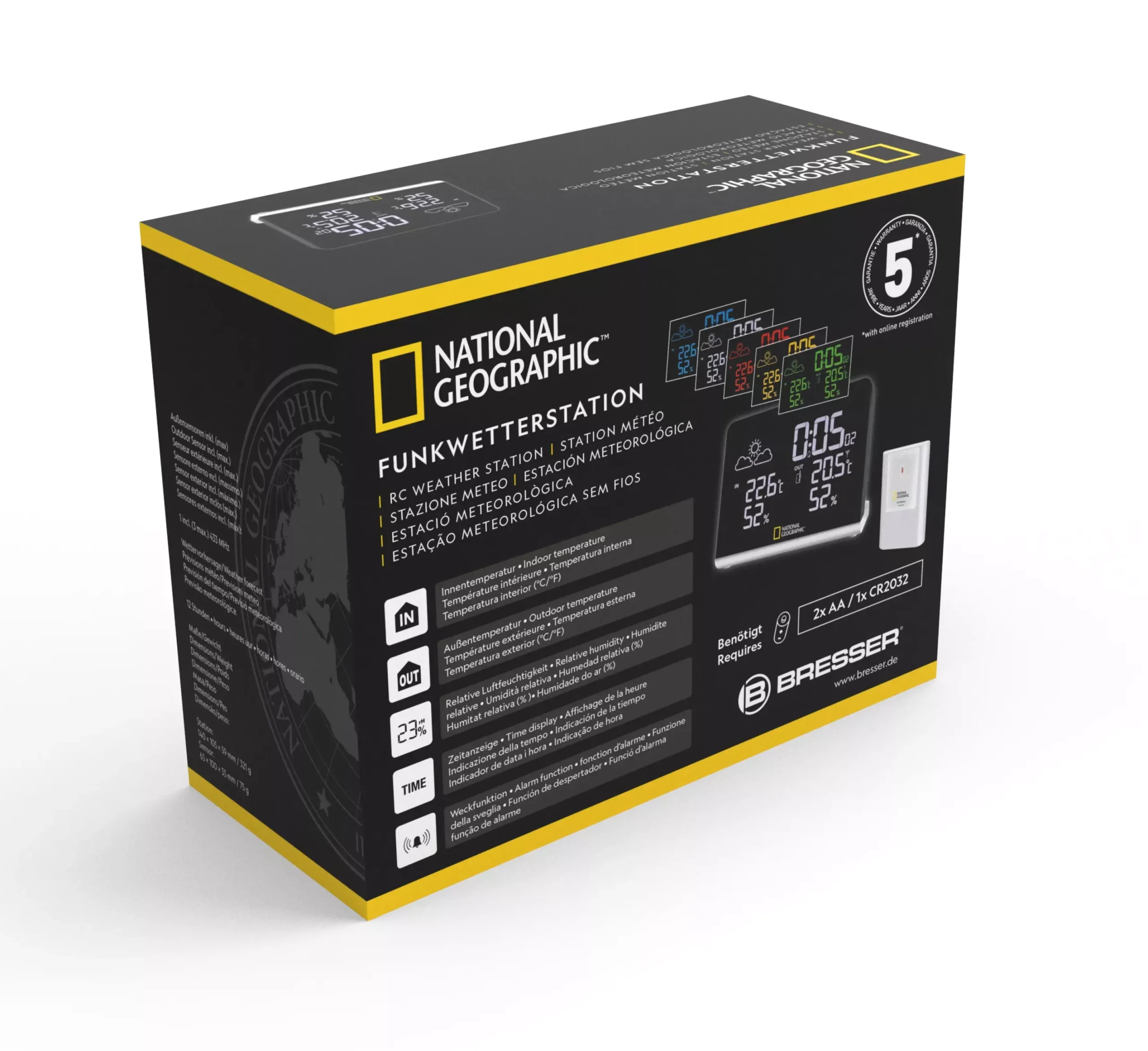 NATIONAL GEOGRAPHIC Multi-Colour-Funkwetterstation mit wechselndem Farbdisplay>Bresser Shop