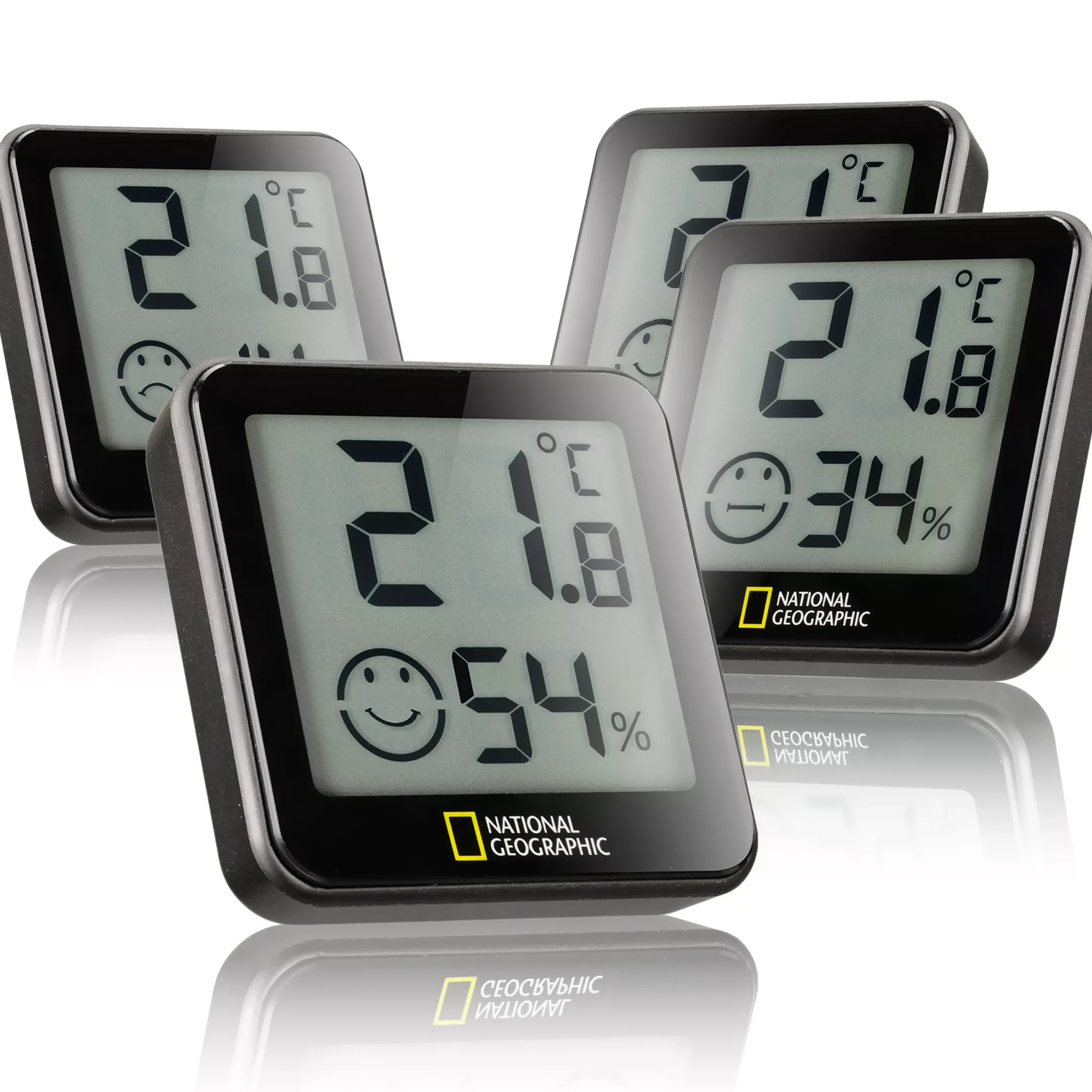NATIONAL GEOGRAPHIC Thermo-Hygrometer Tempy 4er-Set>Bresser Online