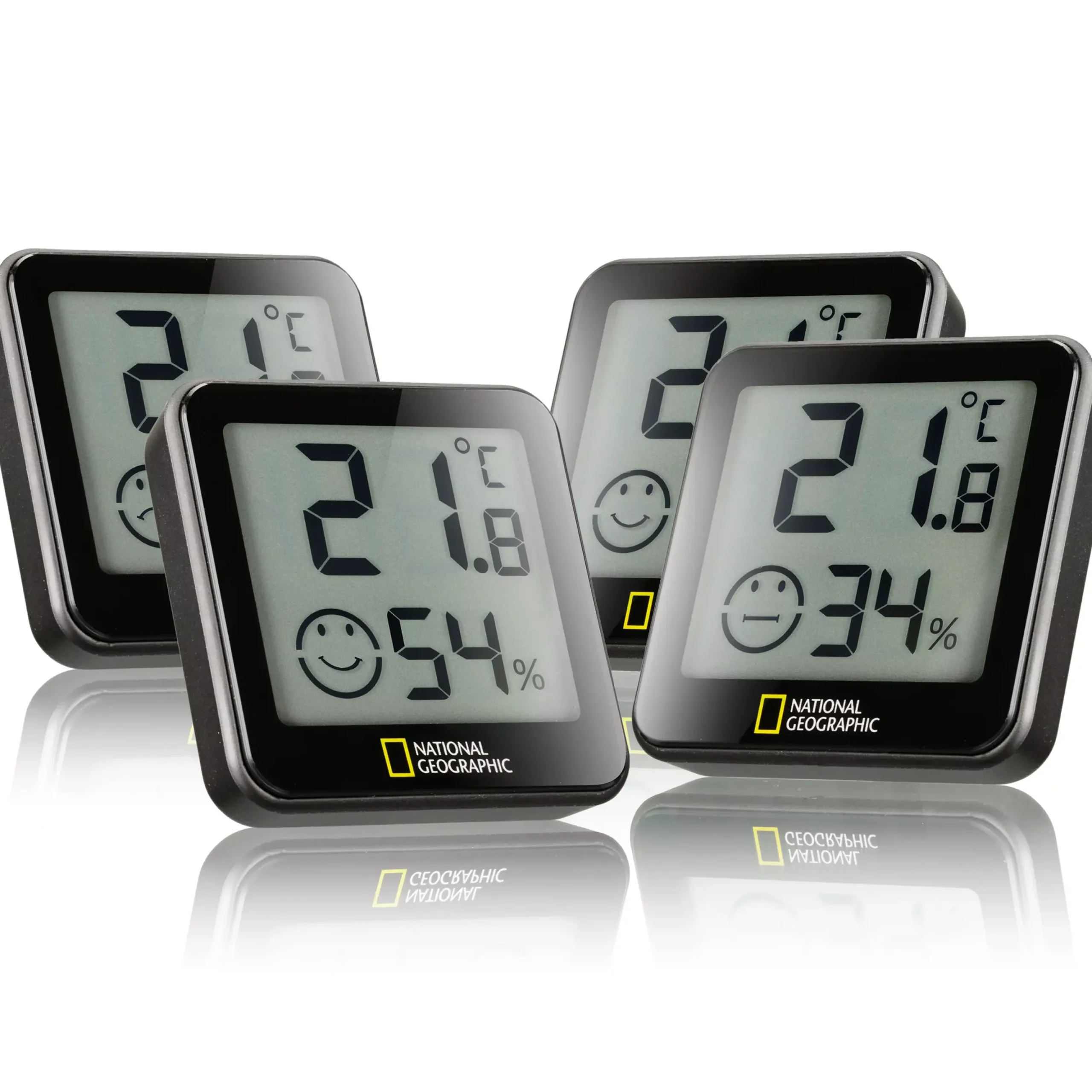 NATIONAL GEOGRAPHIC Thermo-Hygrometer Tempy 4er-Set>Bresser Online