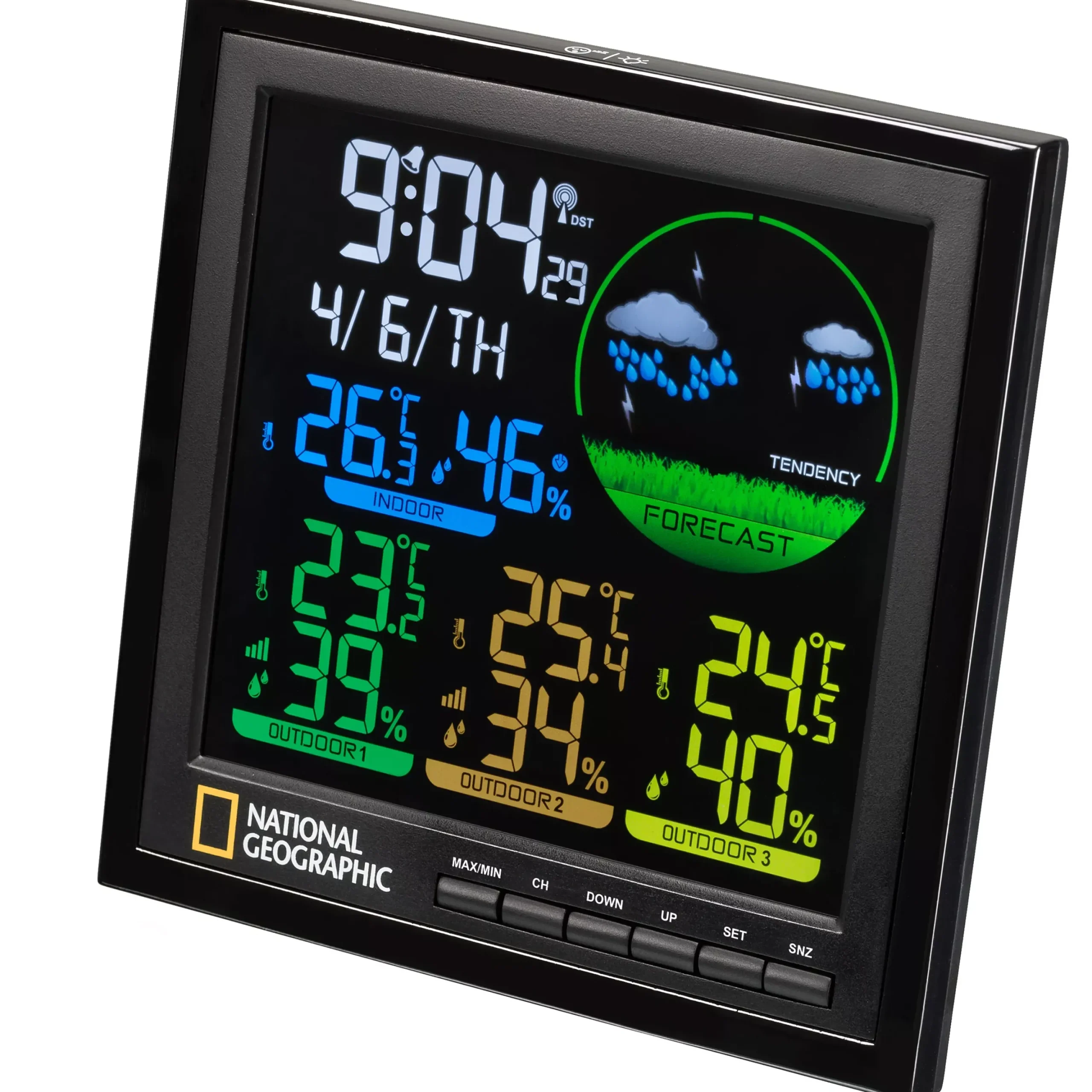 NATIONAL GEOGRAPHIC VA Farb-Wetterstation 4 Messbereiche, schwarz>Bresser Cheap