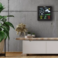 NATIONAL GEOGRAPHIC VA Farb-Wetterstation mit 3 Außensensoren, schwarz><noscript><img width=